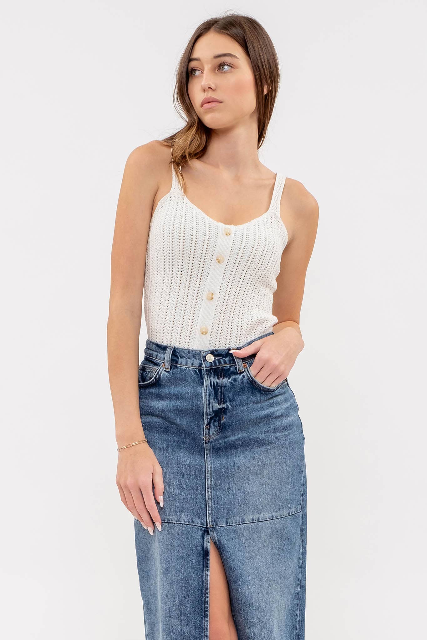Ivory crochet camisole - Best & Co. Boutique