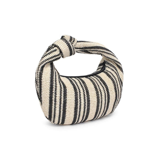 Tessa Straw Knotted Clutch (BW) - Best & Co. Boutique