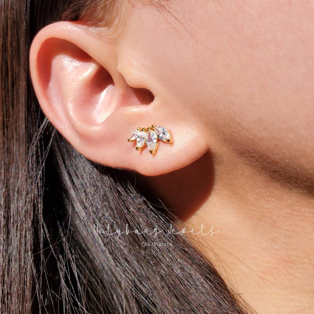 MARQUISE CUT EAR CLIMBER - Best & Co. Boutique