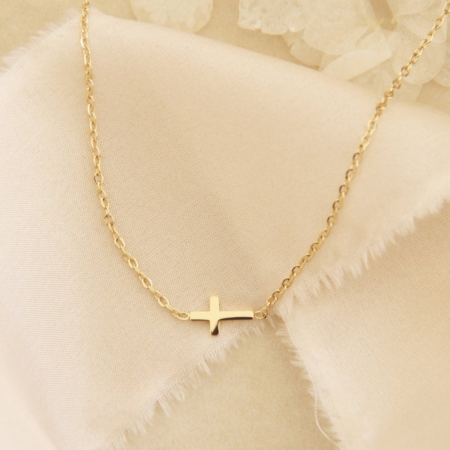 Dainty Sideways Cross Necklace - Best & Co. Boutique