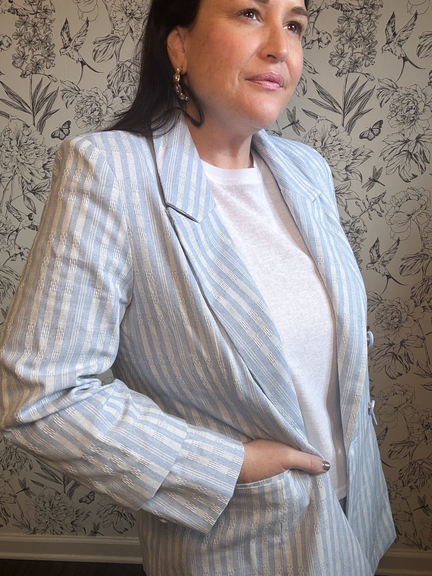 Azure Skies Striped Blazer - Best & Co. Boutique