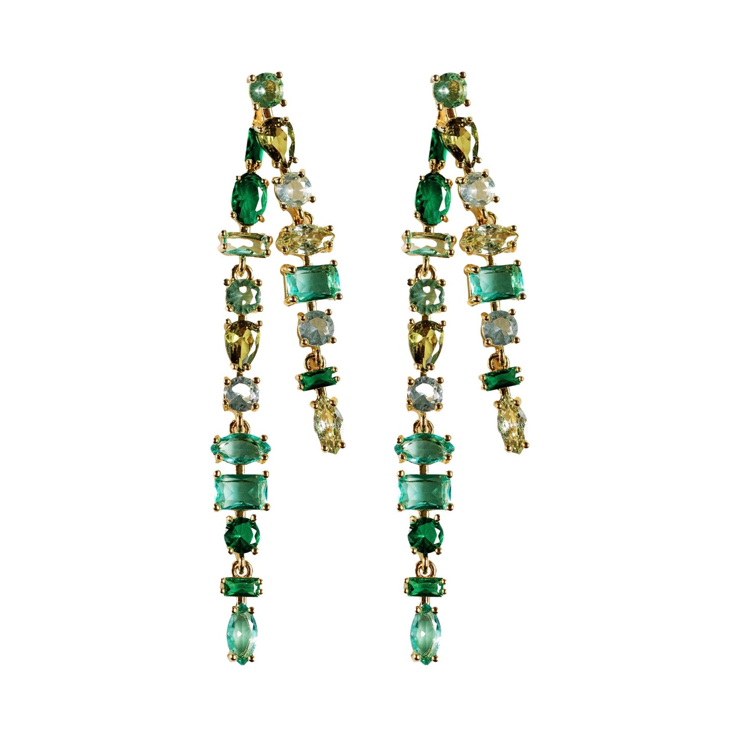 Green Ombre Crystal Earrings - Best & Co. Boutique