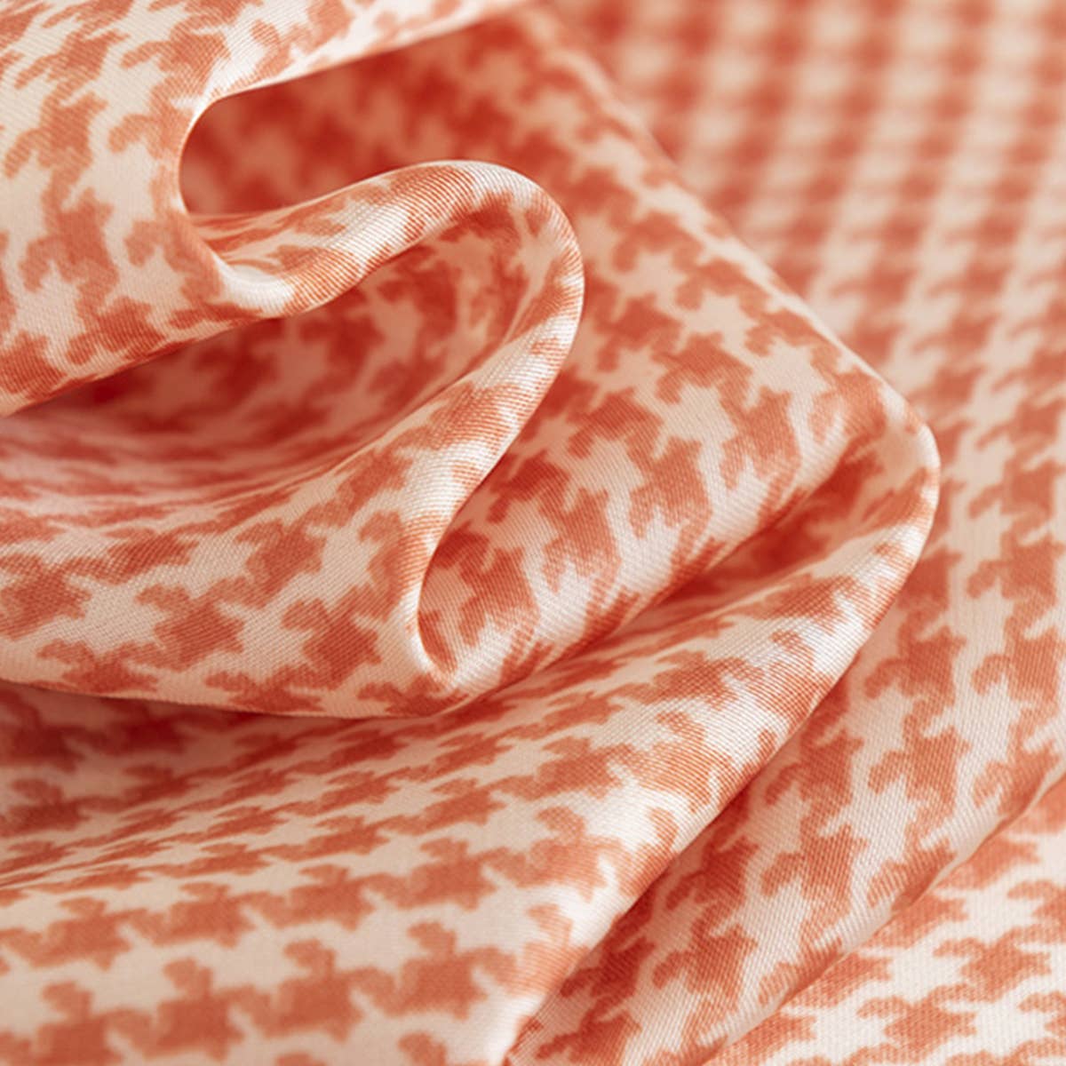 Orange Houndstooth Square Scarf - Best & Co. Boutique