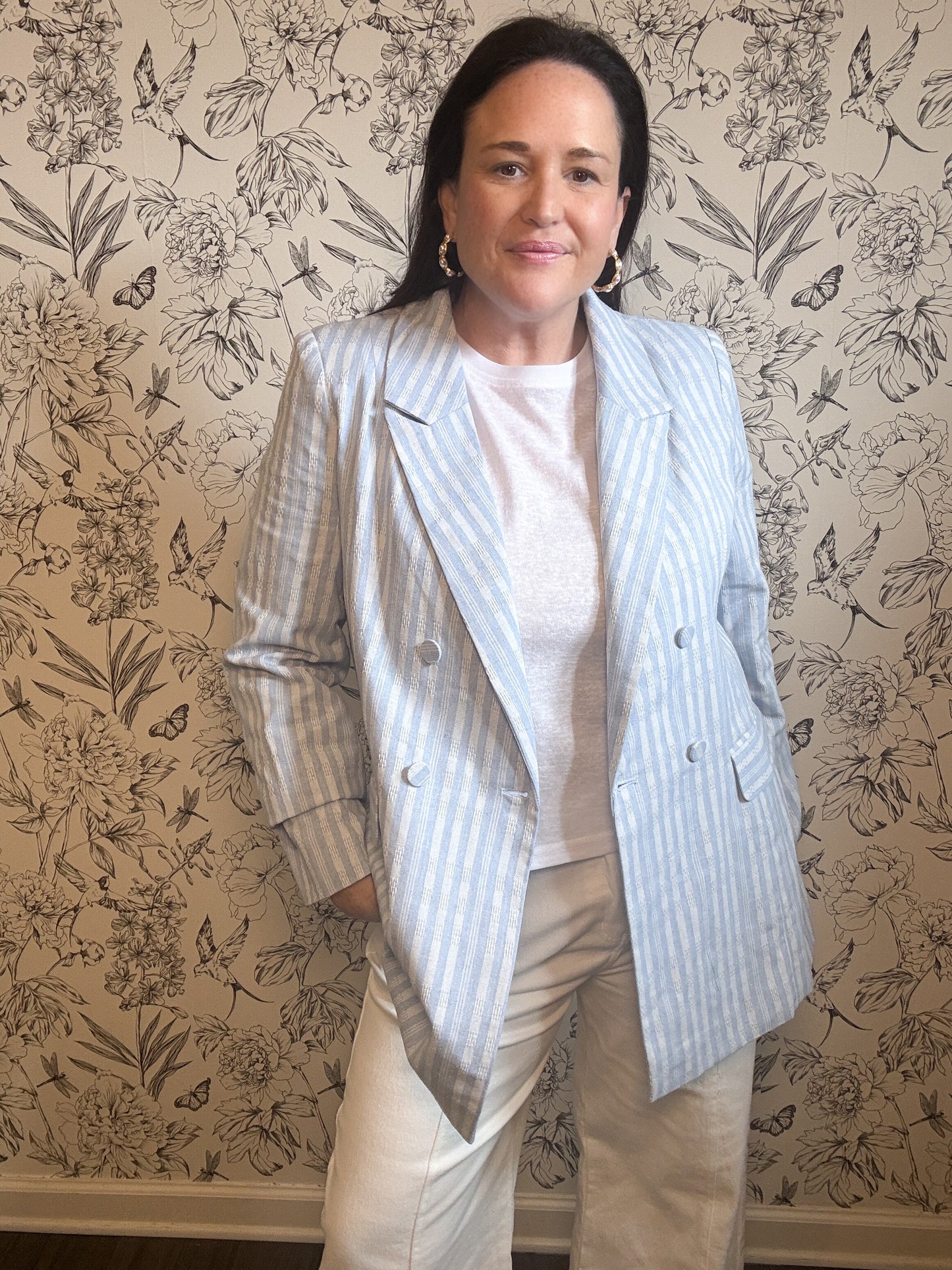 Azure Skies Striped Blazer - Best & Co. Boutique