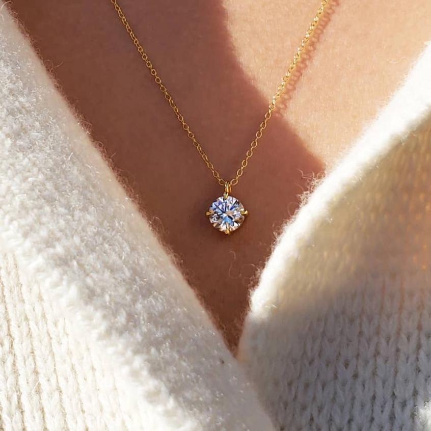 SOLITAIRE ROUND CUT NECKLACE - Best & Co. Boutique