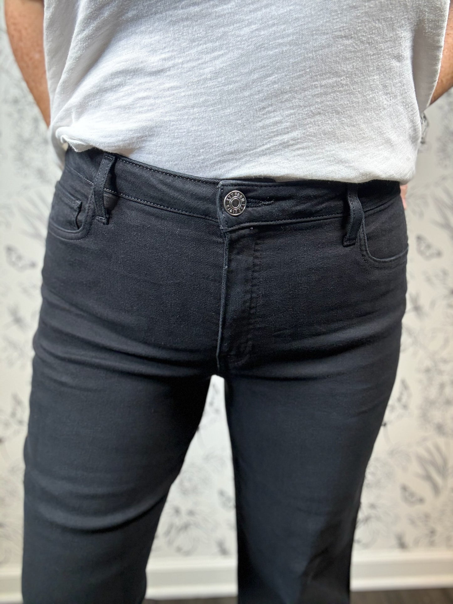 Kelsey Black Washed Ankle Flare