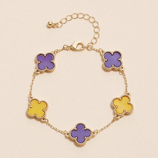 purple and gold game day jewelry