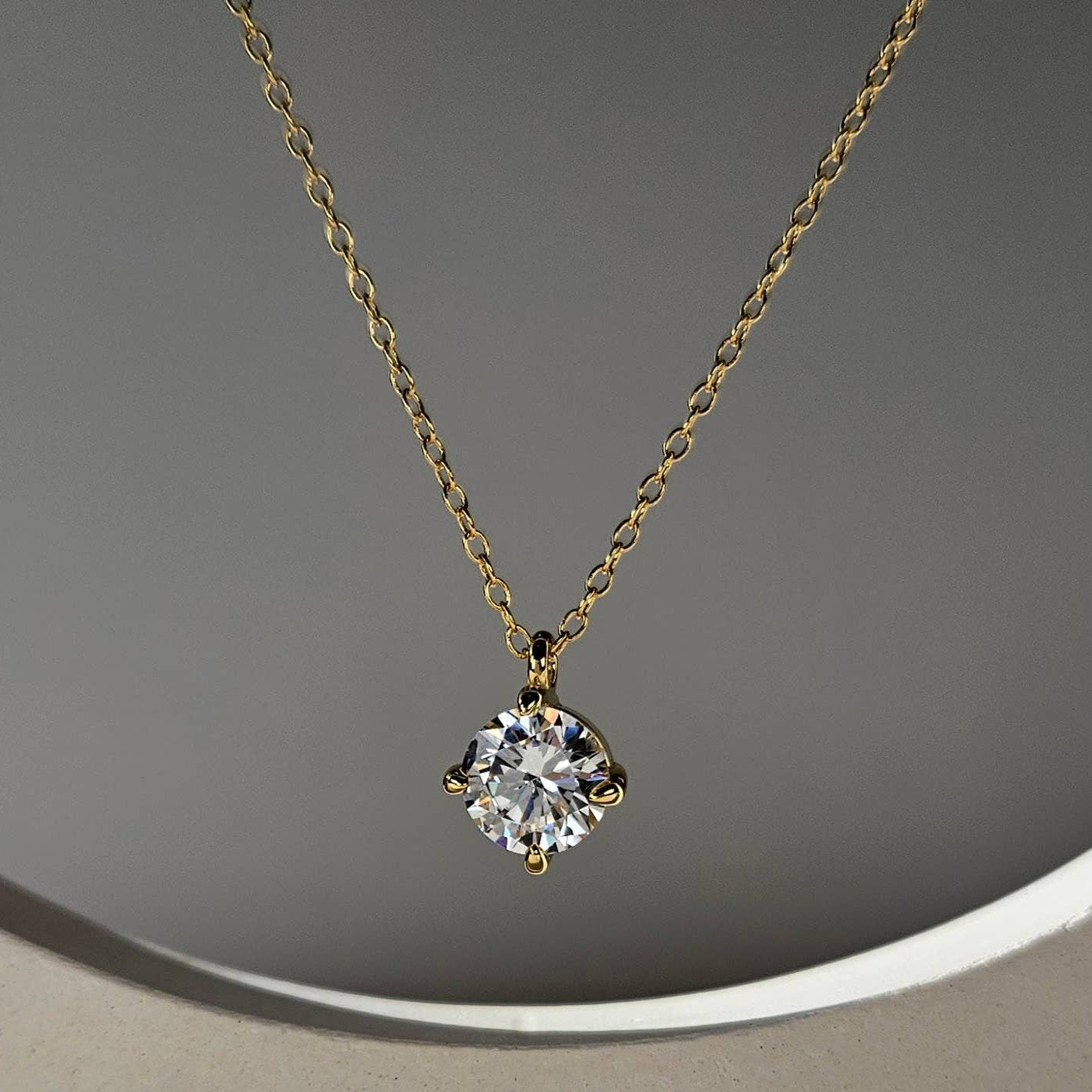 SOLITAIRE ROUND CUT NECKLACE - Best & Co. Boutique