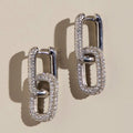 silver pave double link hoop NICKLE & SUEDE