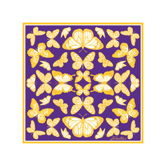 Mariposa Scarf in Purple & Gold