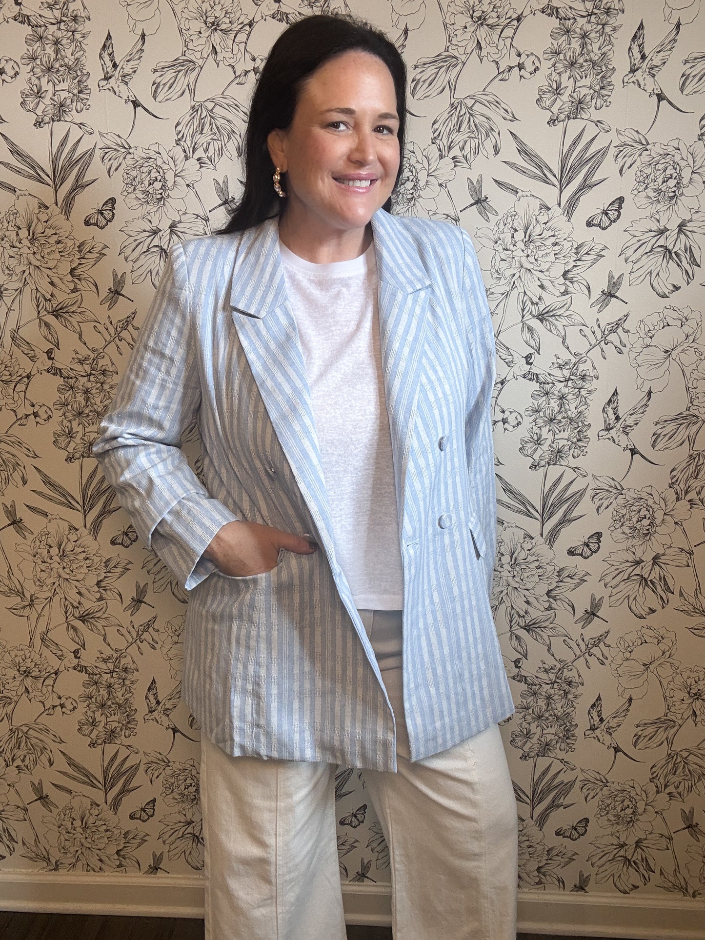 Azure Skies Striped Blazer - Best & Co. Boutique