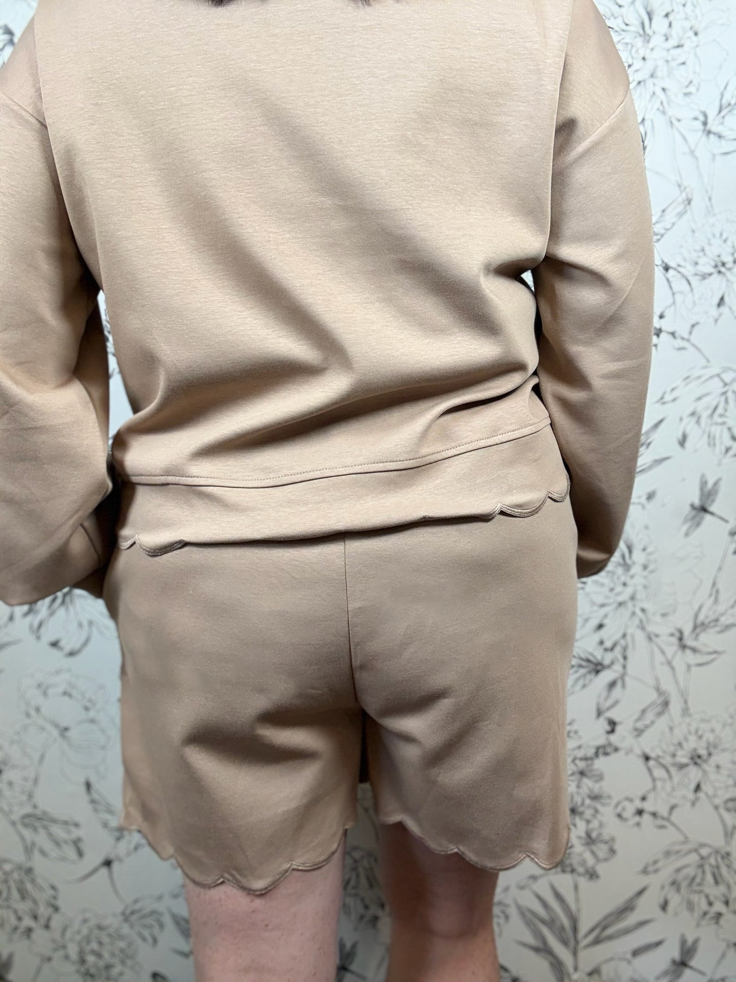 Neutral Territory Scalloped Short - Best & Co. Boutique