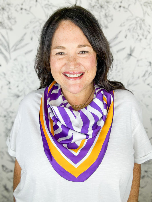 Harper Purple Stripe Scarf | MED