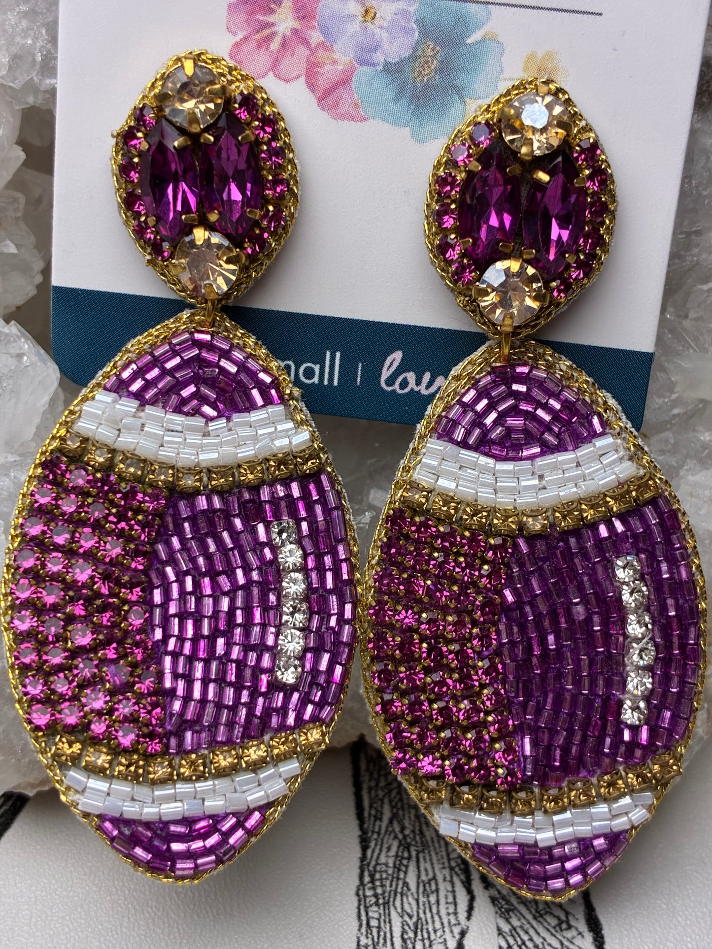 Beaded Dangle Footballs