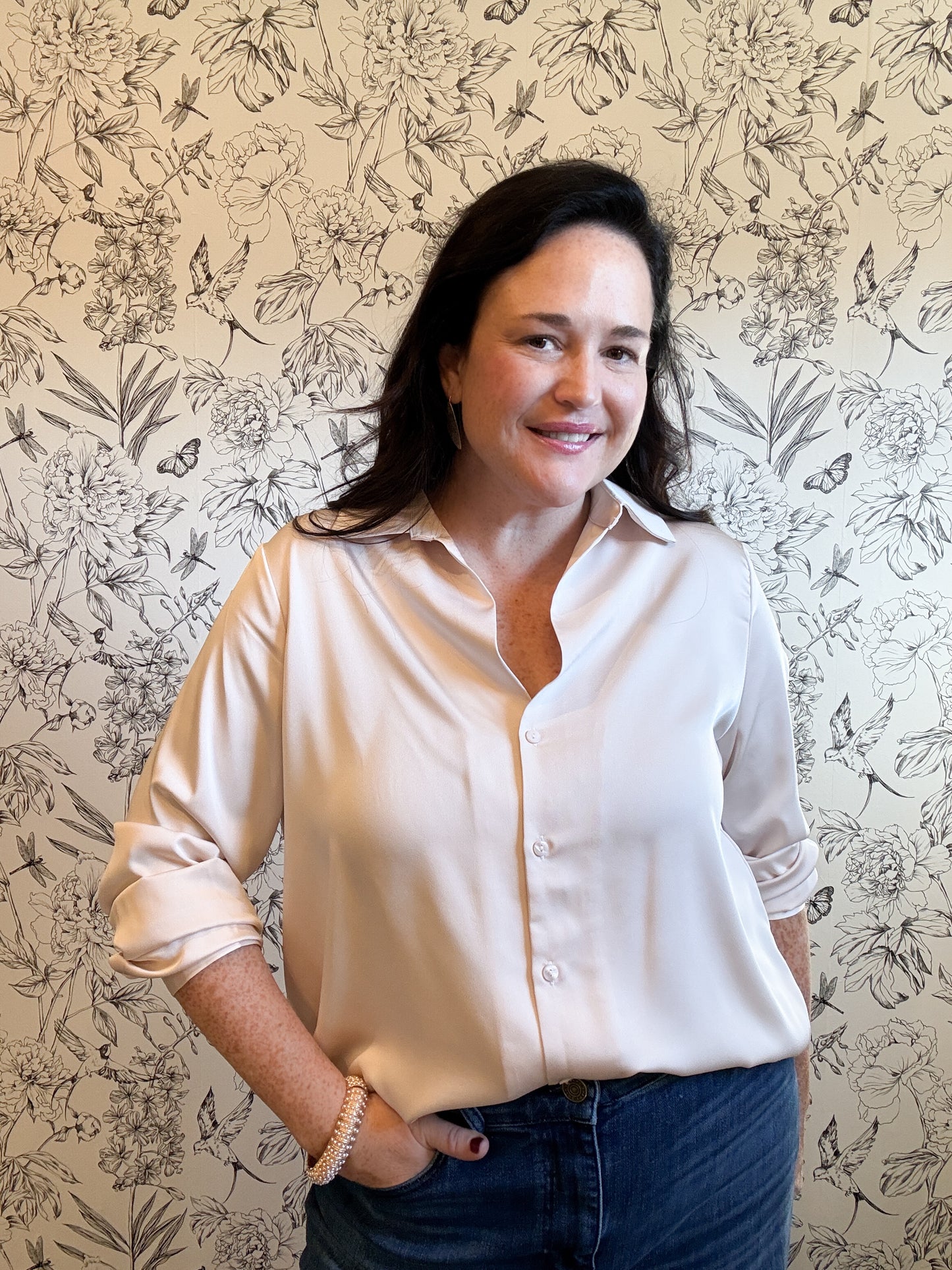 The Ivory Silky Button Down - Best & Co. Boutique