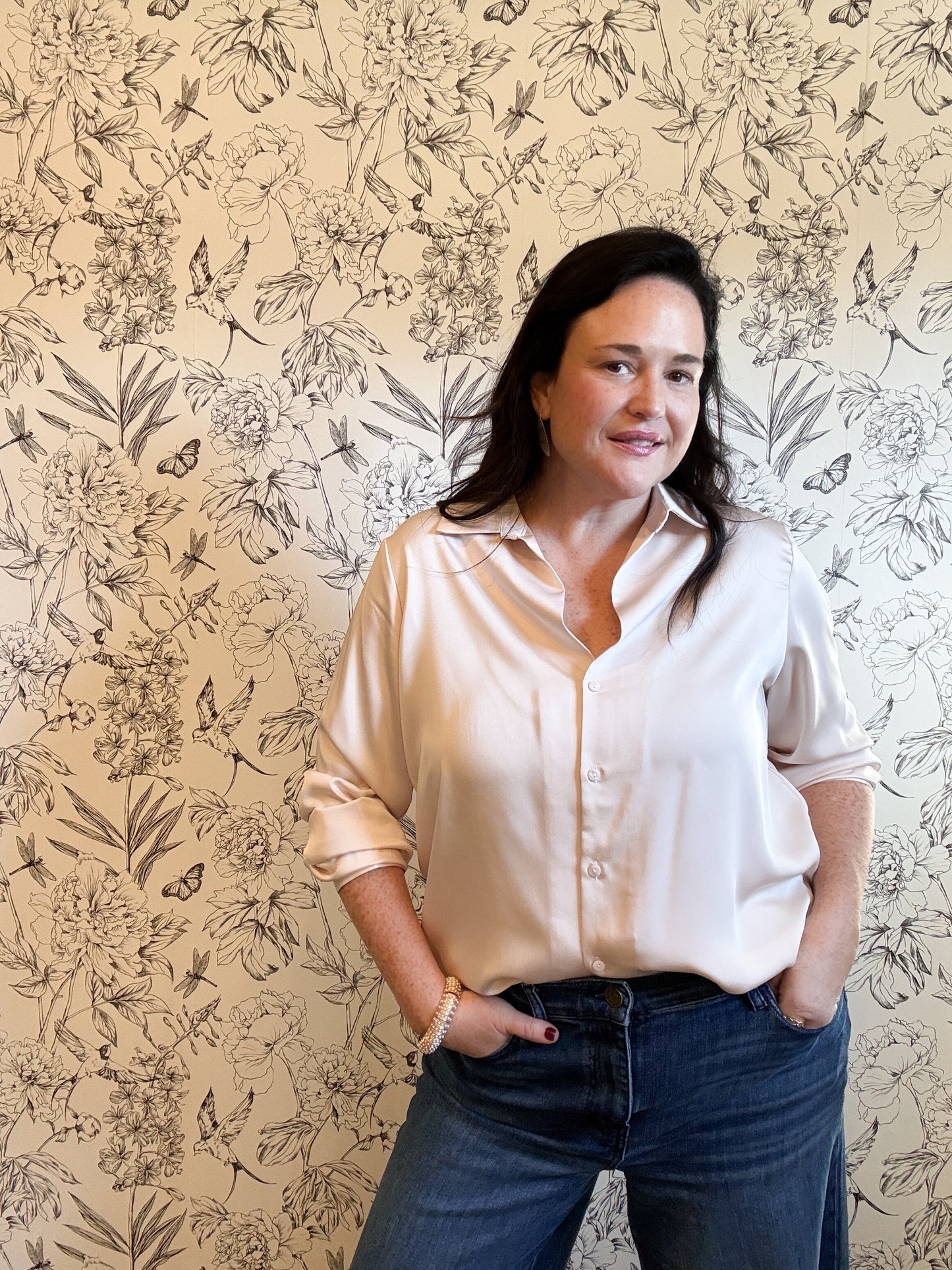 The Ivory Silky Button Down - Best & Co. Boutique