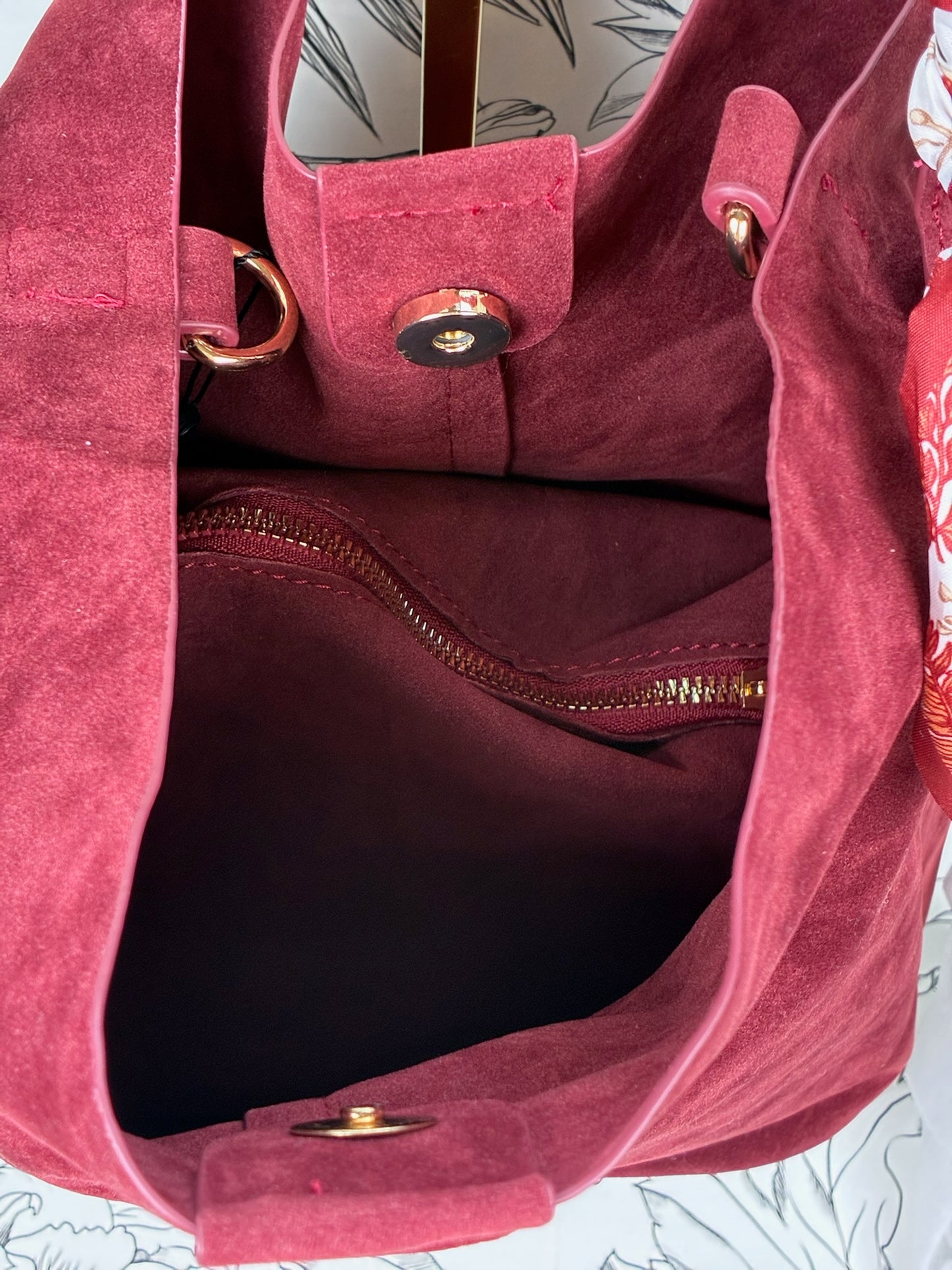 Suede Honey Hobo Red - Best & Co. Boutique