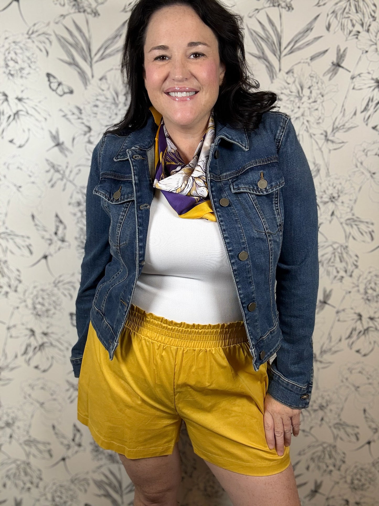 Yellow Pull on Cotton Shorts ADRIENNE