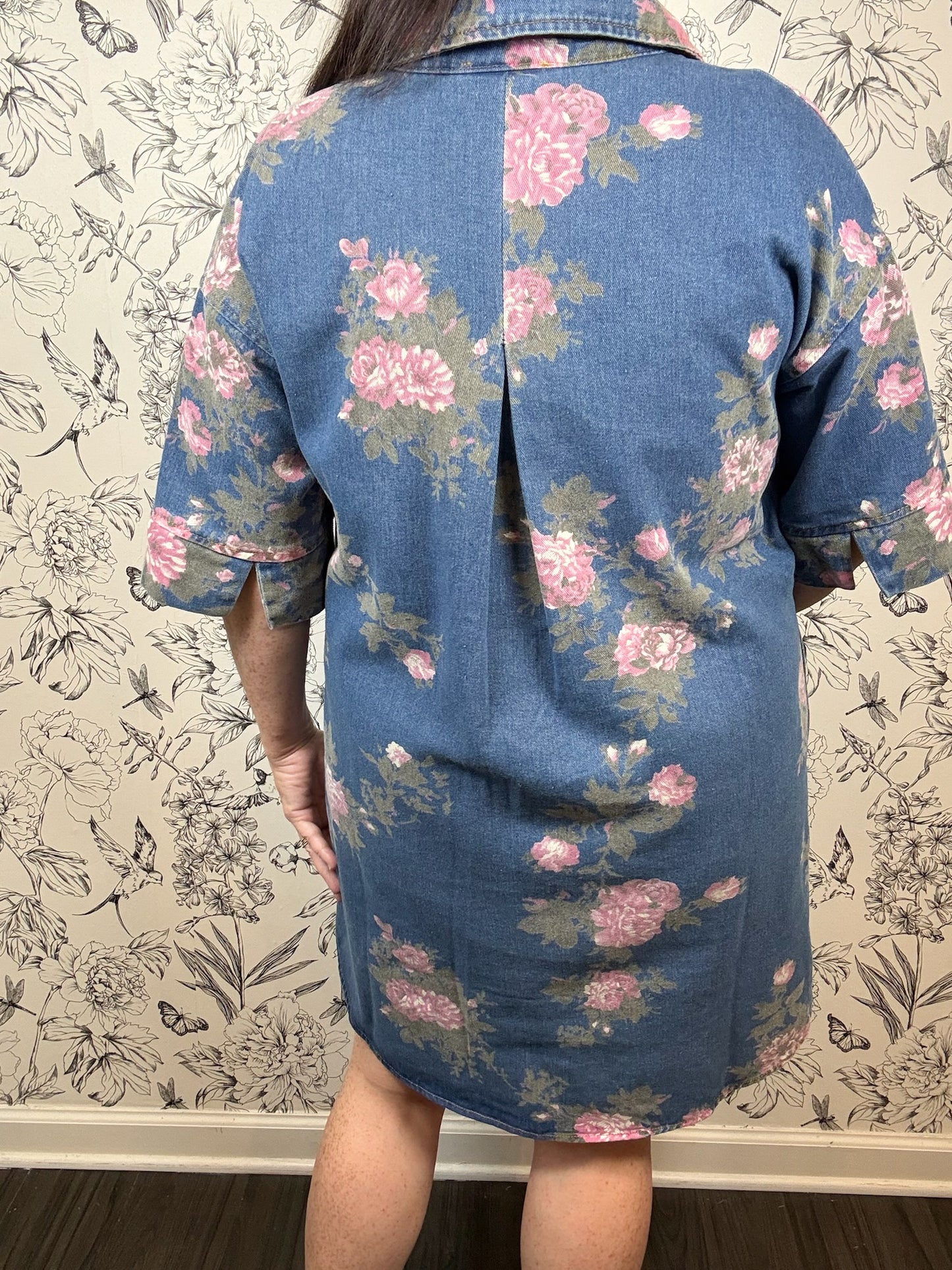 Wildflower Denim Dress - Best & Co. Boutique