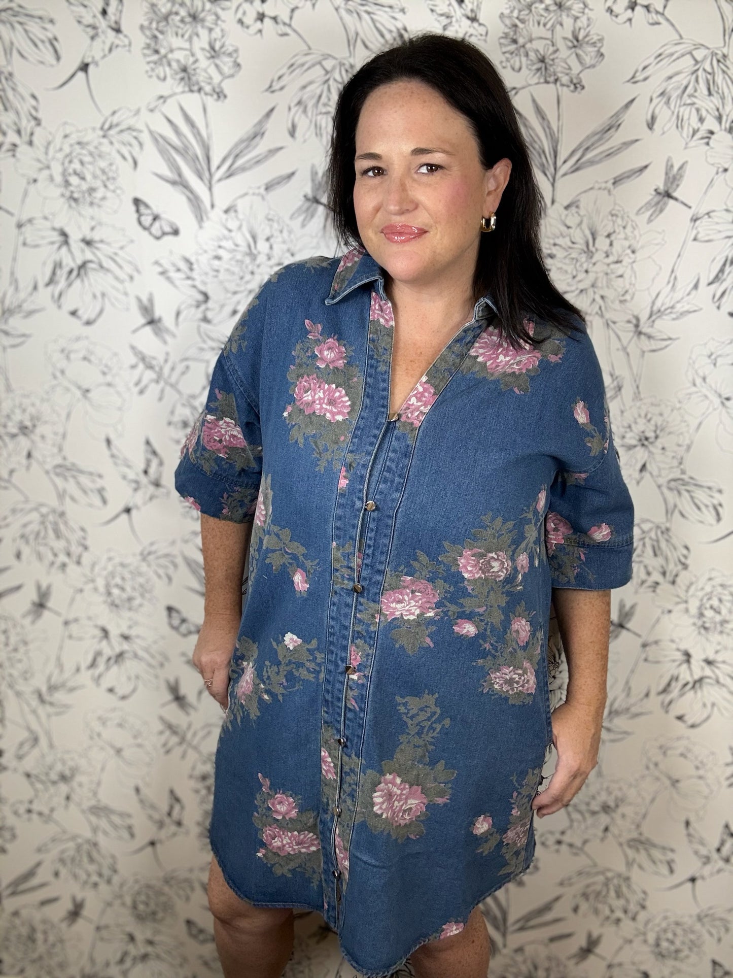 denim floral mini ENTRO
