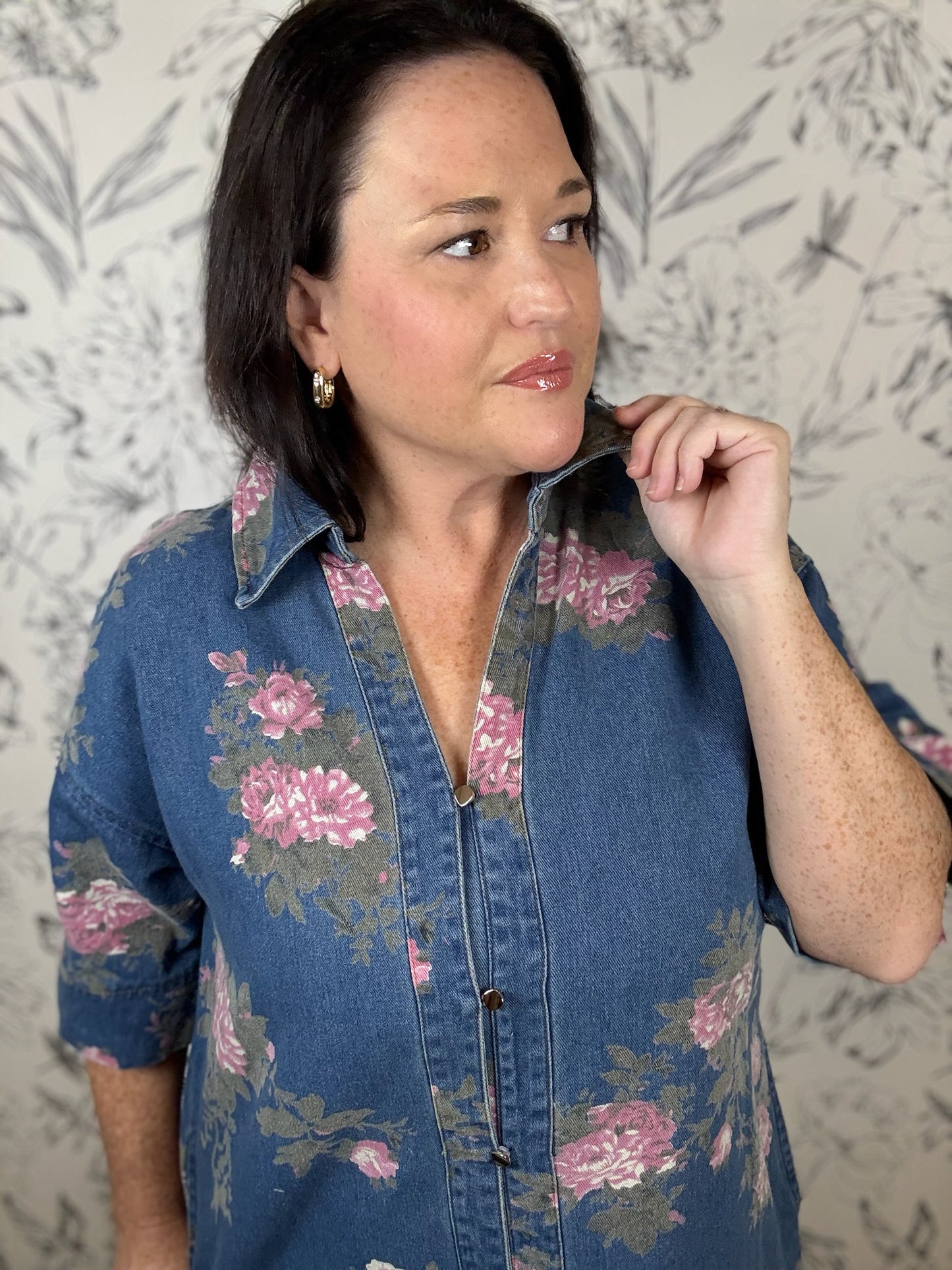 Wildflower Denim Dress - Best & Co. Boutique