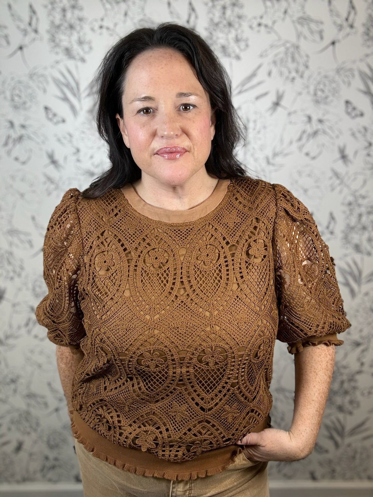 Cinnamon Lace Blouse
