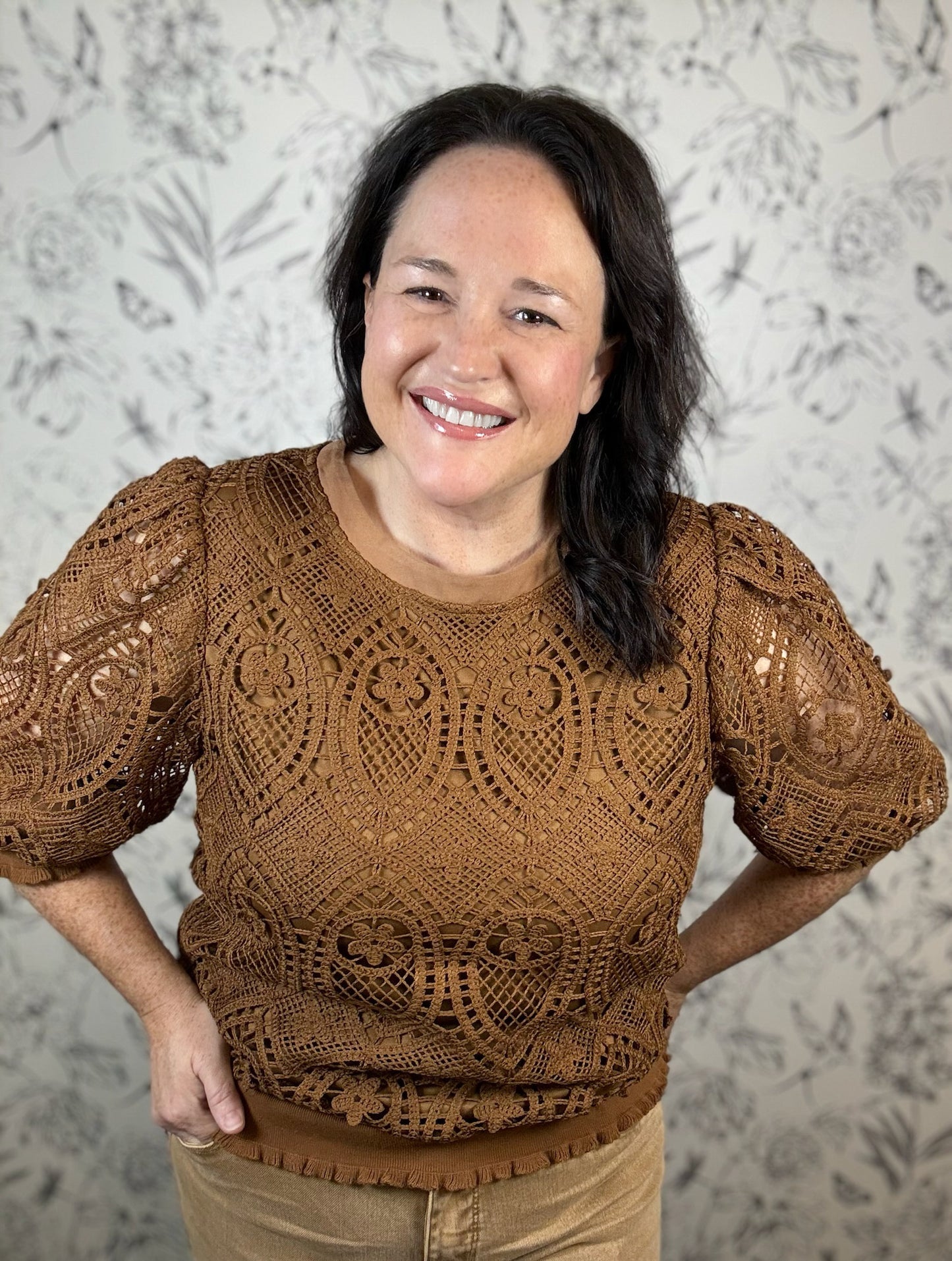 Cinnamon Lace Blouse