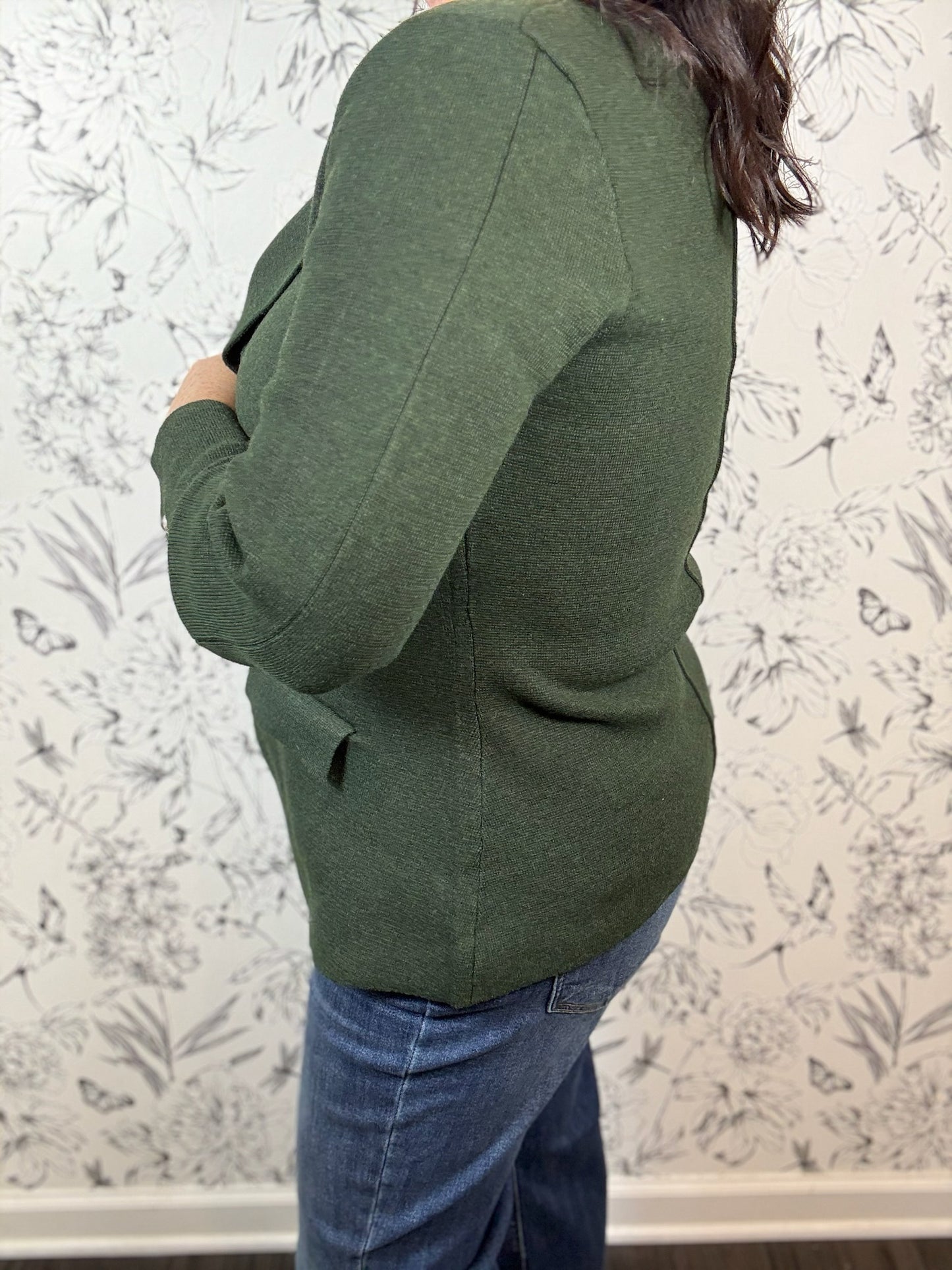 Hillary Olive Knit Blazer