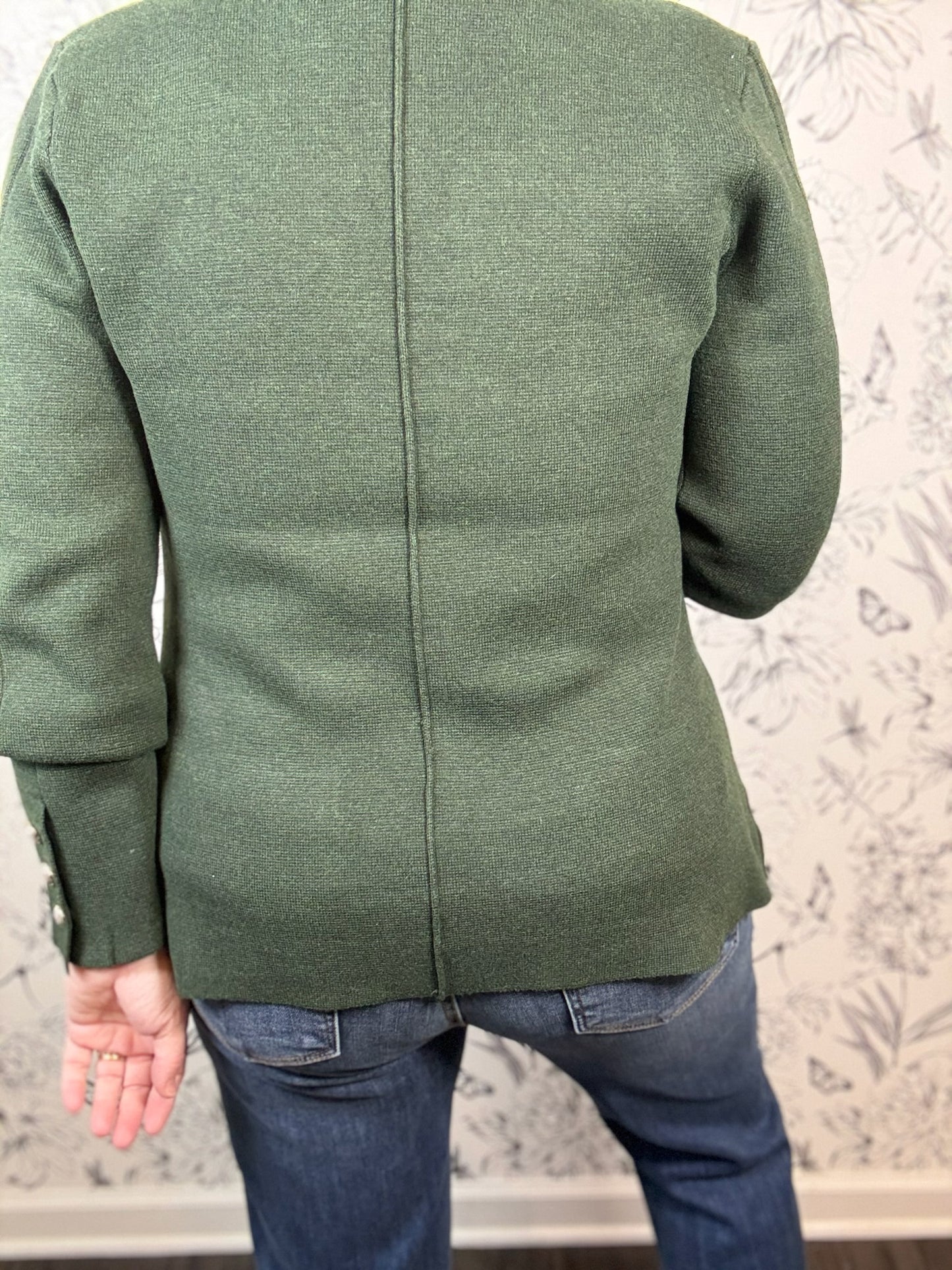 Hillary Olive Knit Blazer