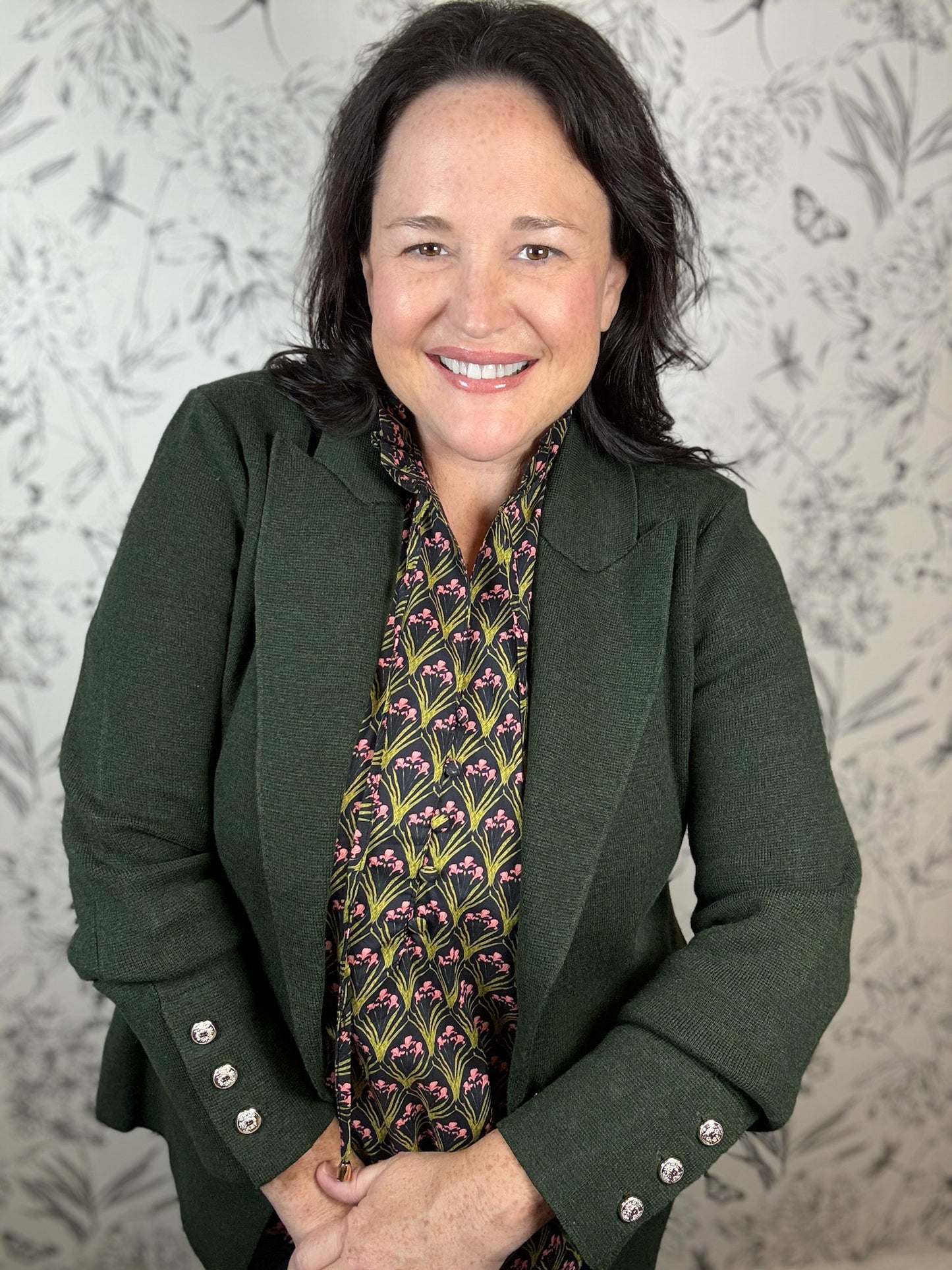 Hillary Olive Knit Blazer