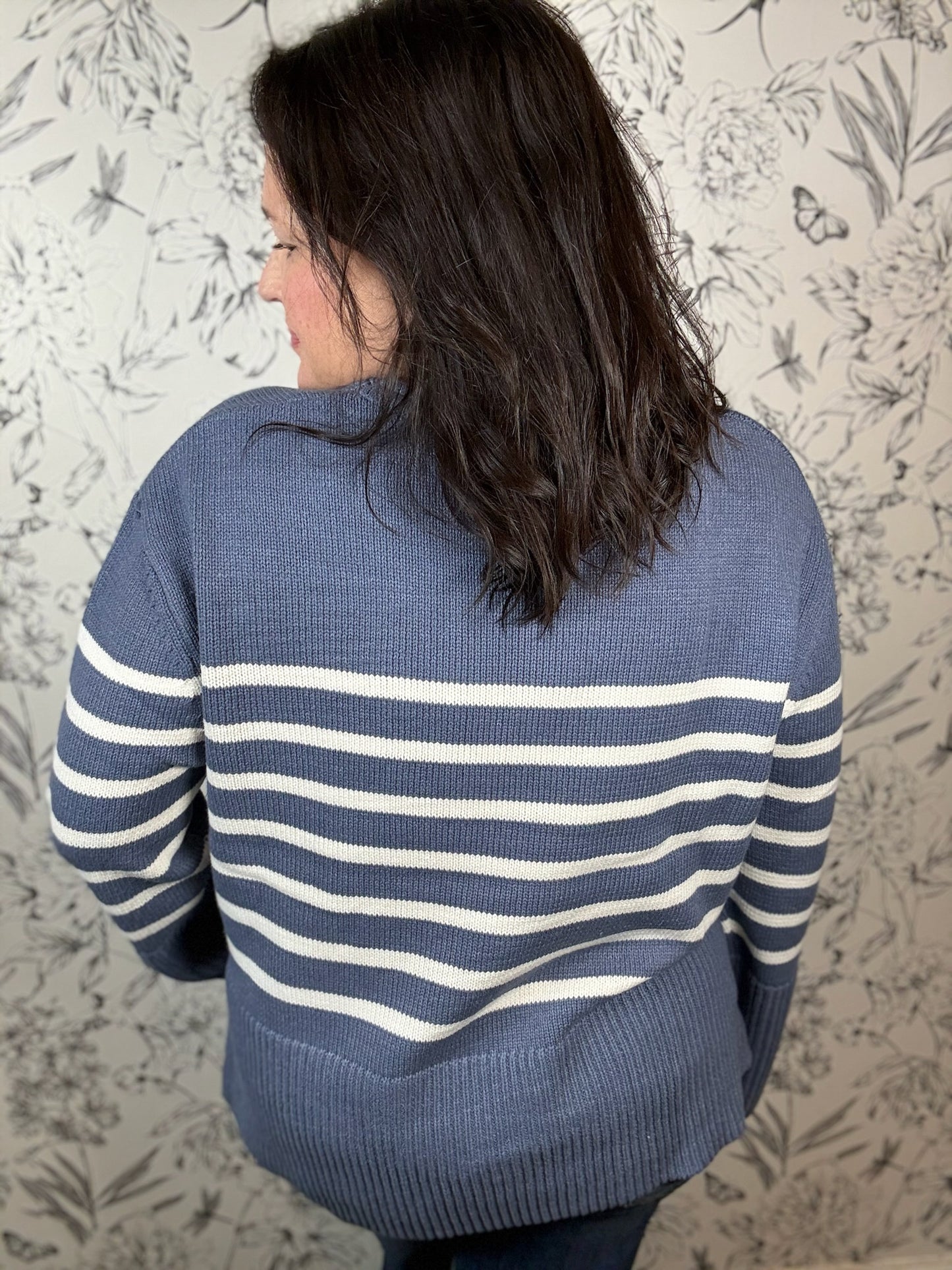Geralyn Striped Crew Neck Sweater