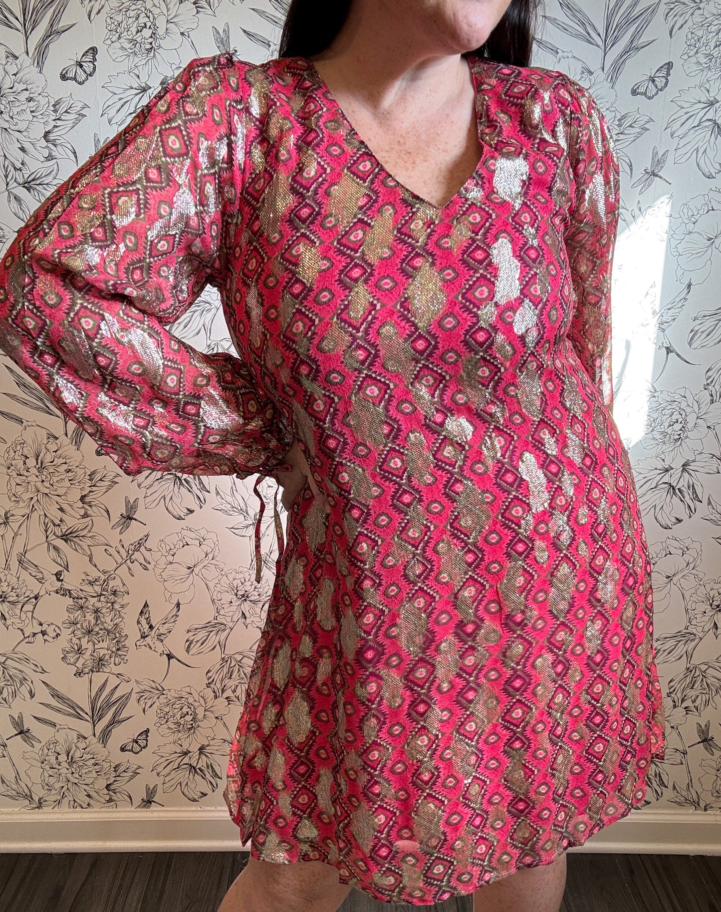 Sally Red Lurex Mini Dress - Best & Co. Boutique