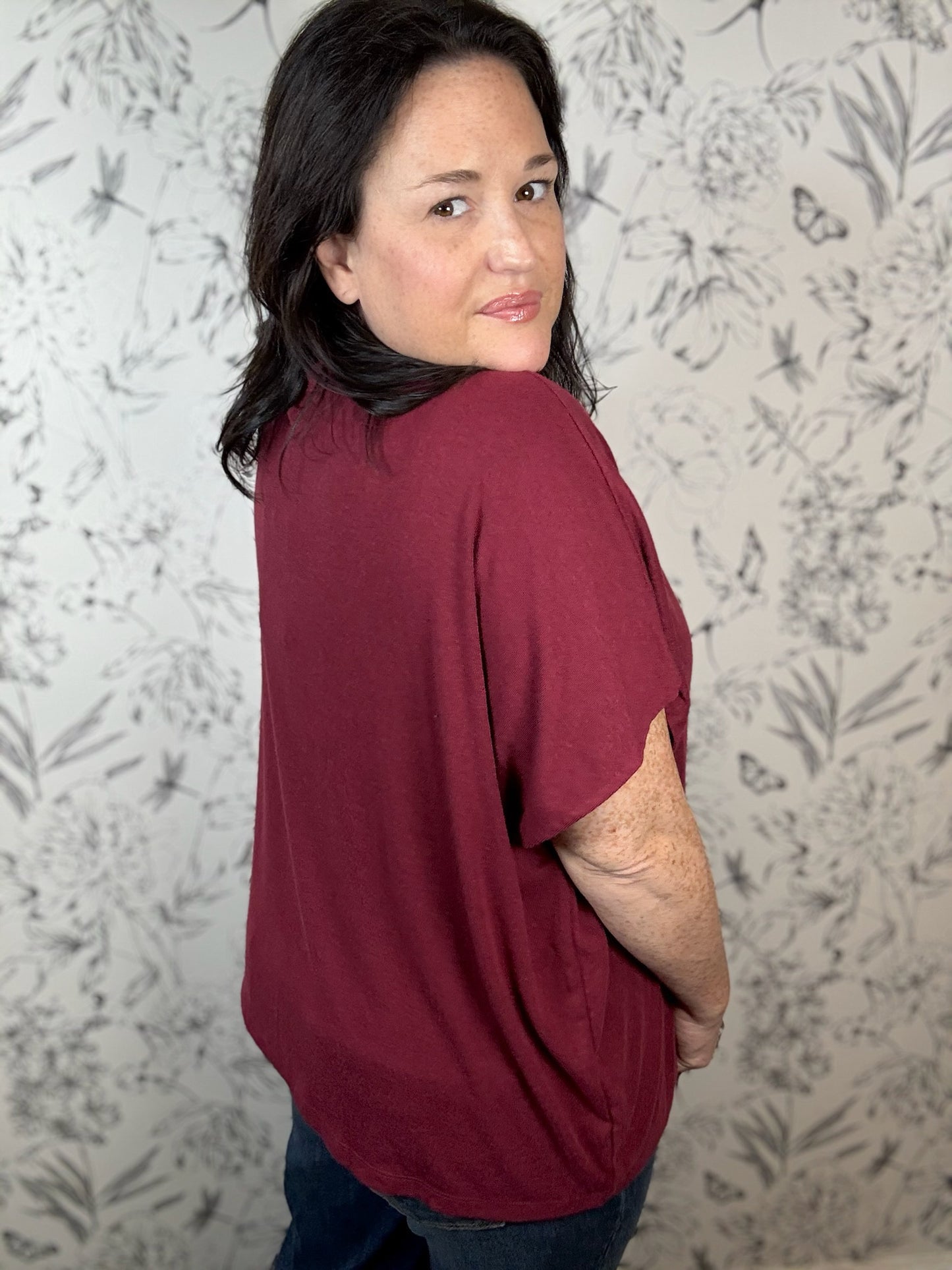 Merlot Moment Knit Blouse