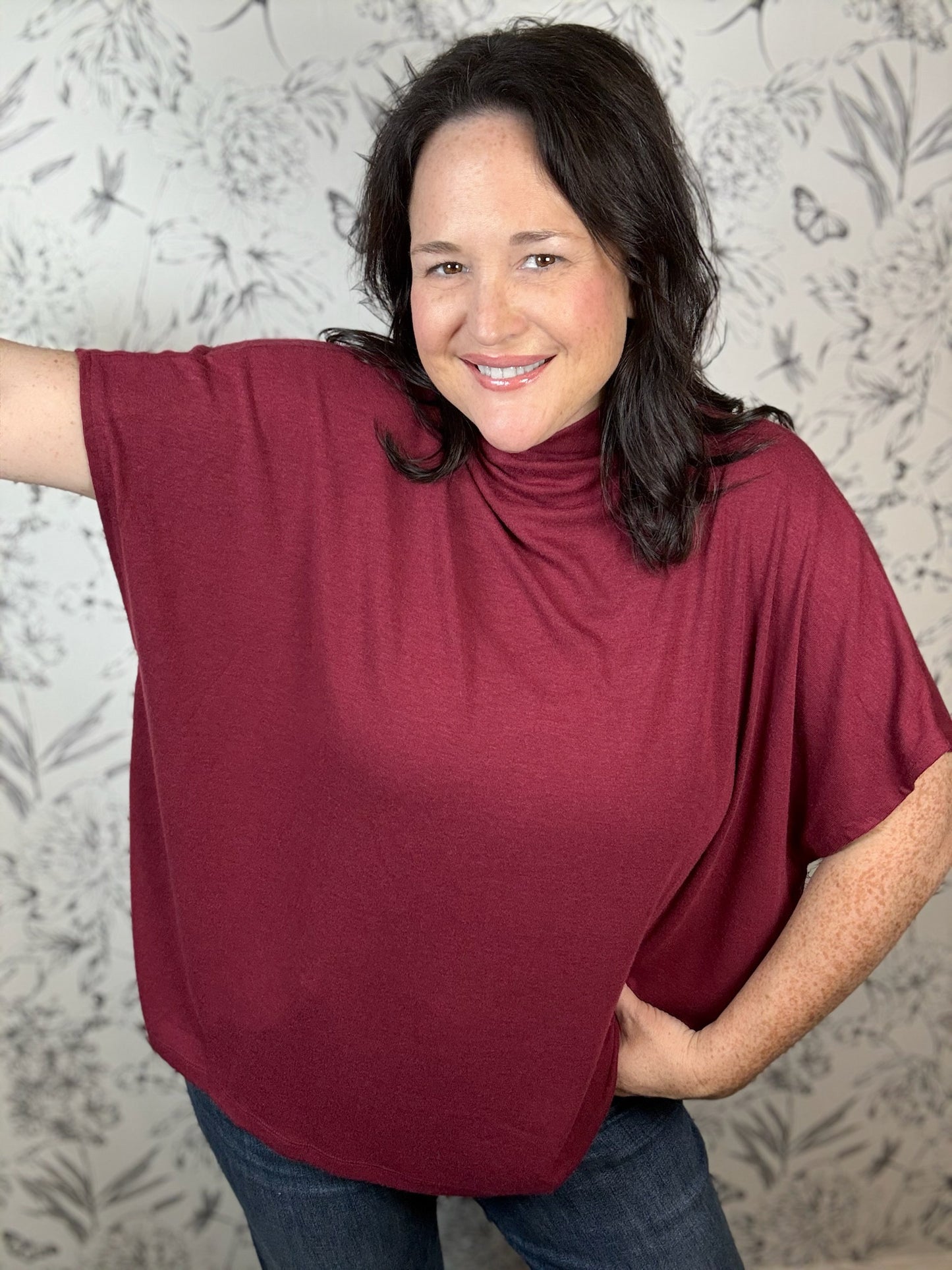 Merlot Moment Knit Blouse