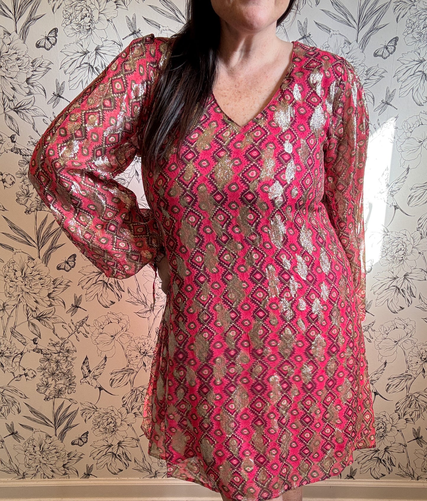 Sally Red Lurex Mini Dress - Best & Co. Boutique