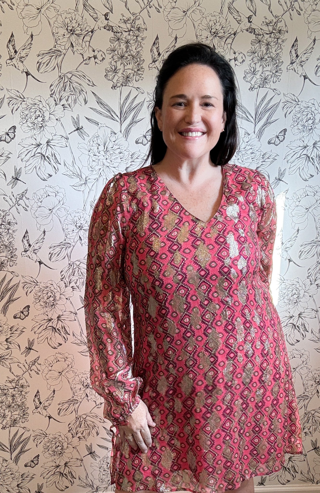 Sally Red Lurex Mini Dress - Best & Co. Boutique