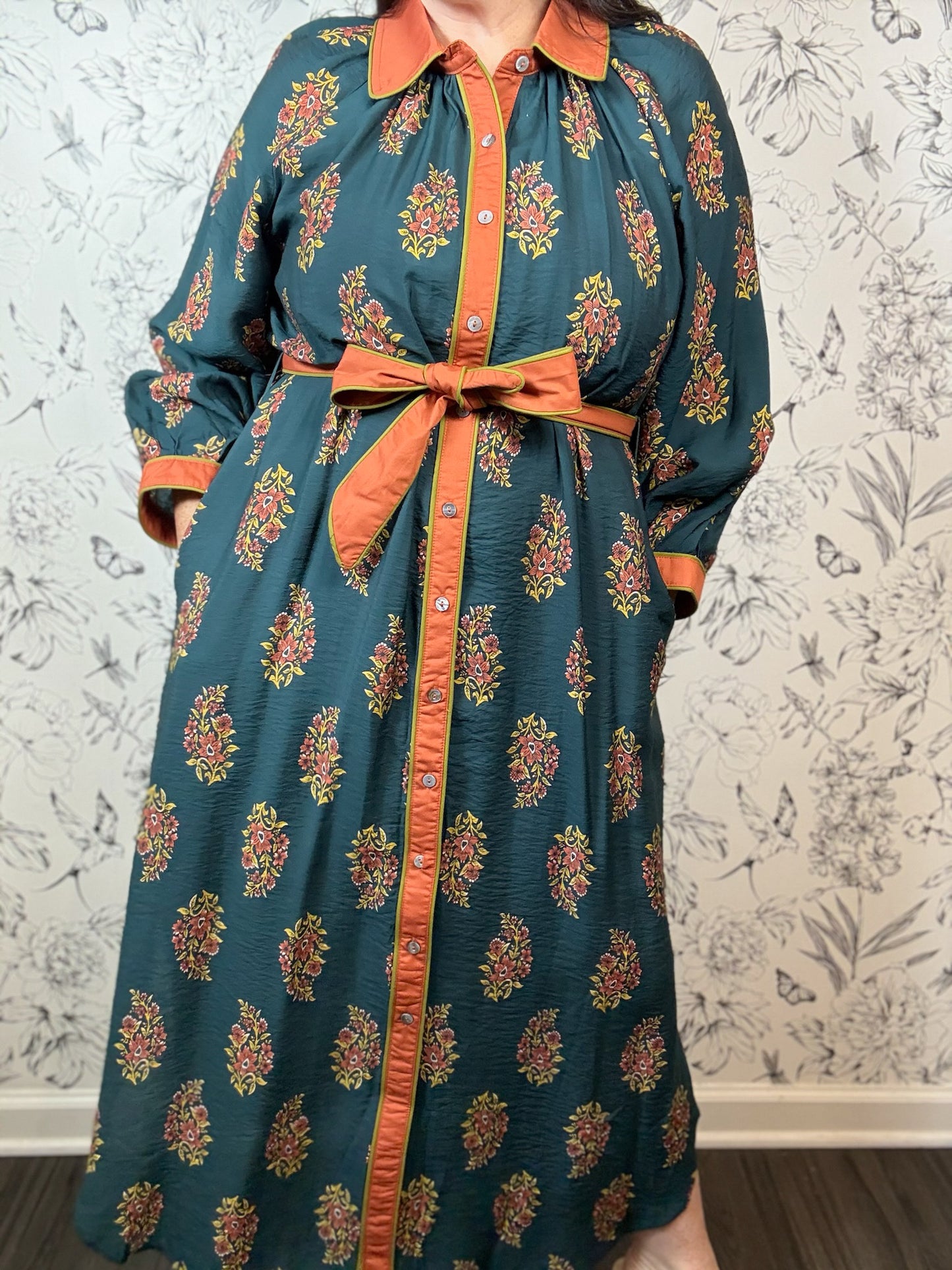 Harvest Block Belted Midi