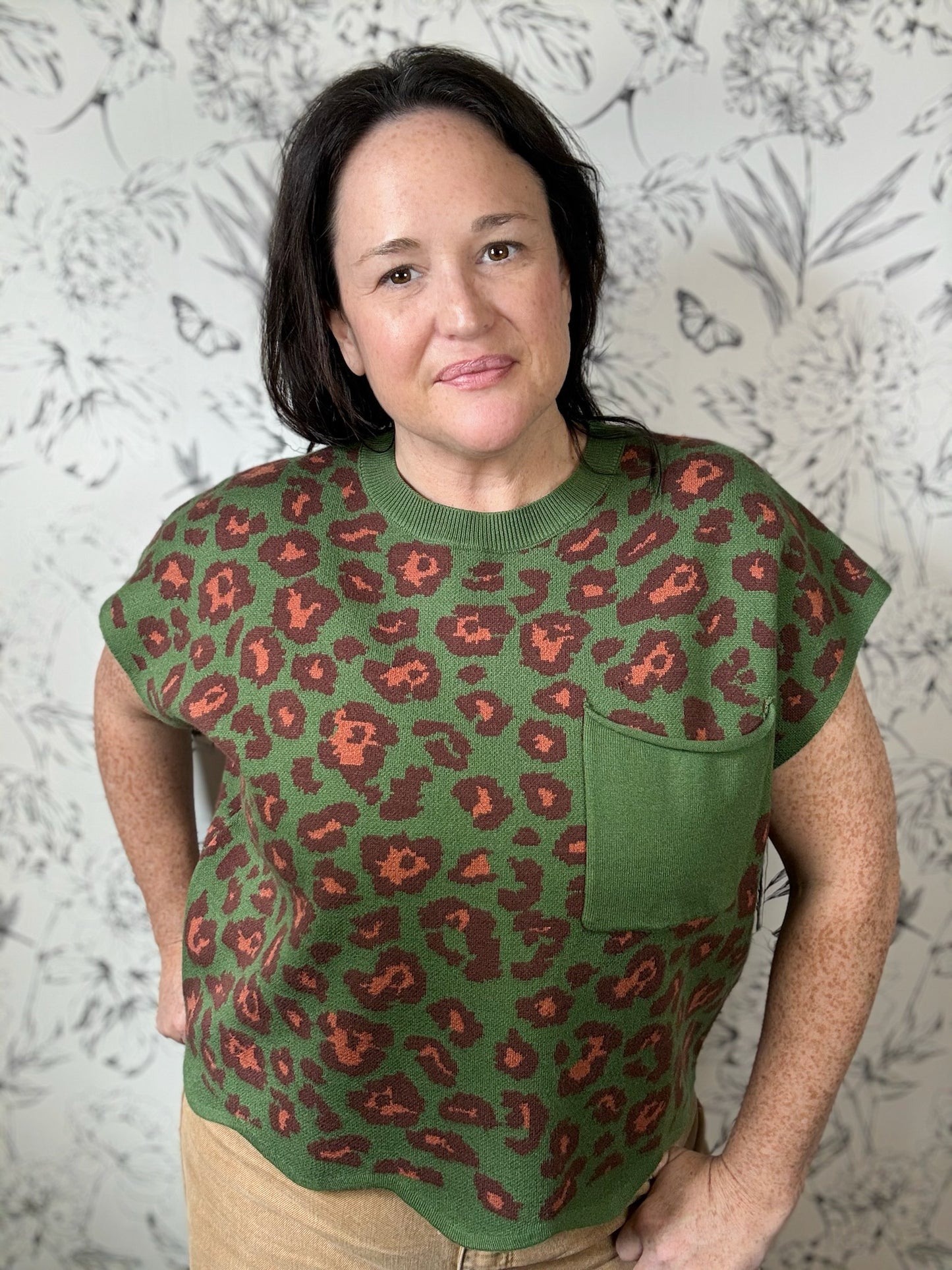 Hushed Hunt Leopard Knit Top