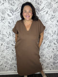 brown modal midi dress ELLE GREY