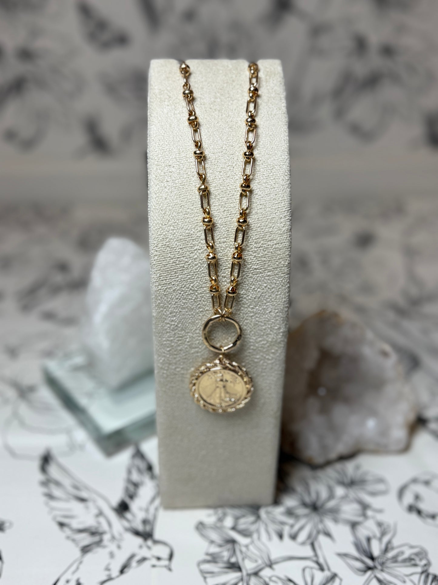 Simmons Gold Coin Necklace, Caroline Hill