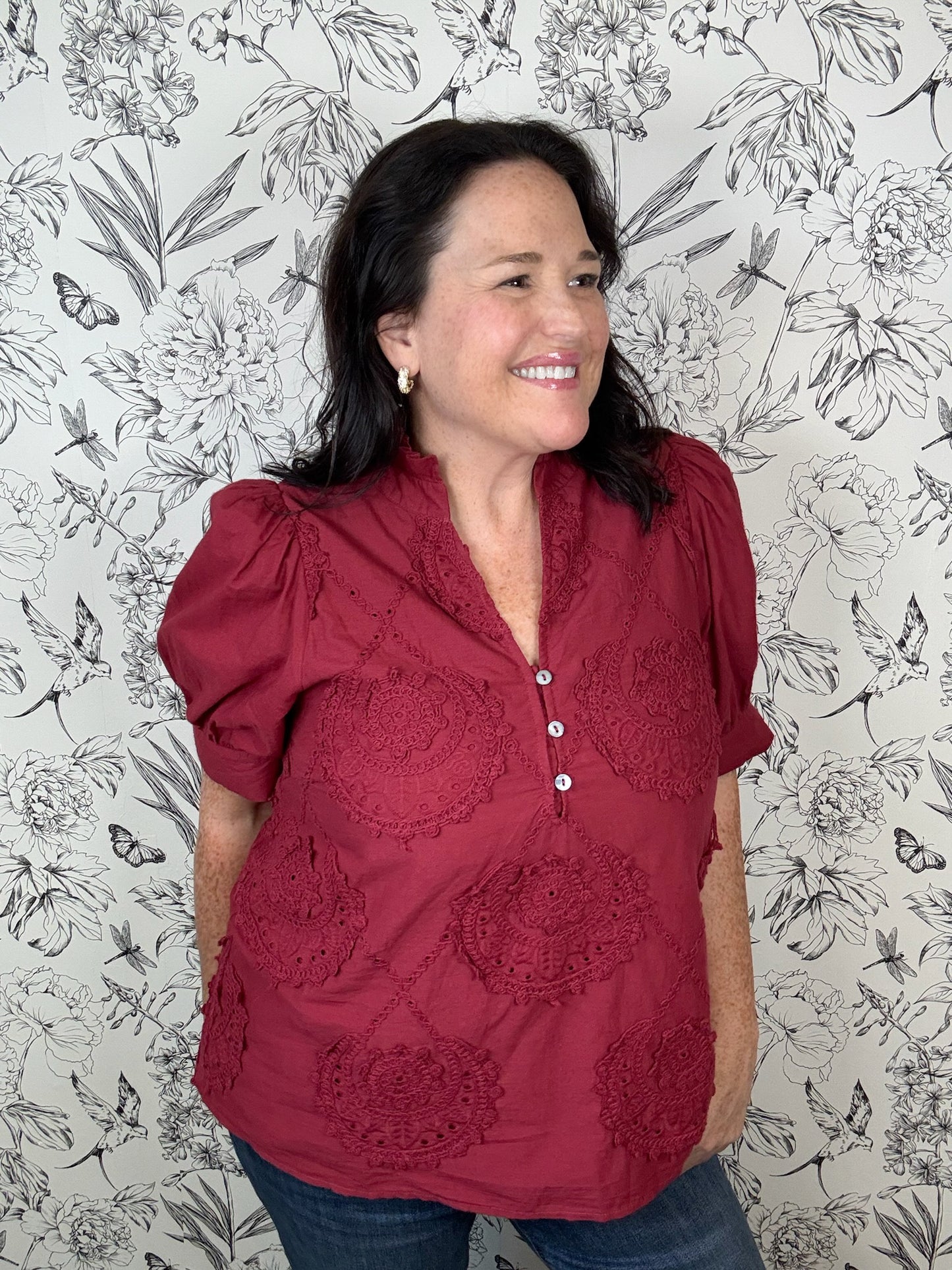 Merlot Meadow Blouse