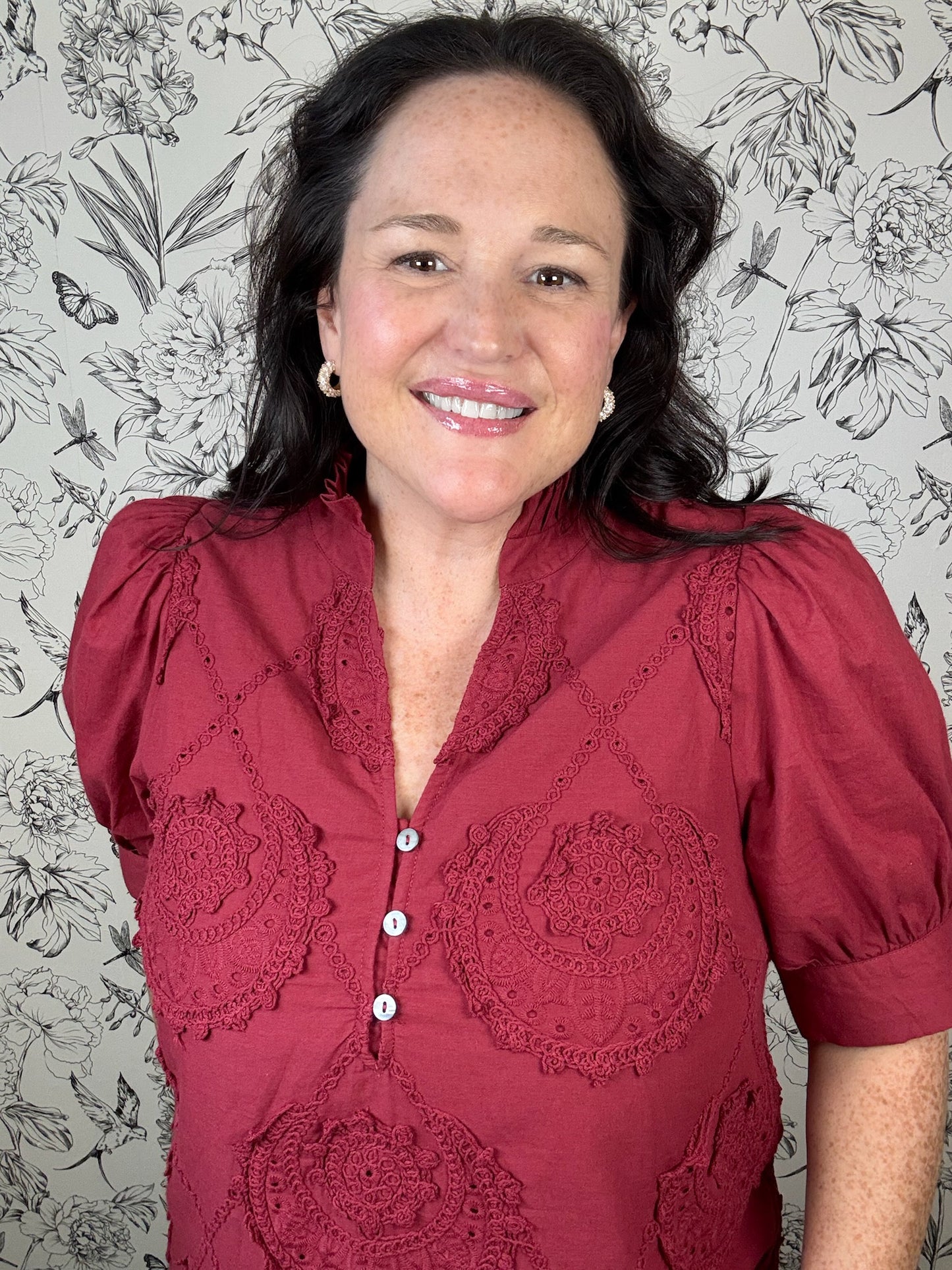 Merlot Meadow Blouse