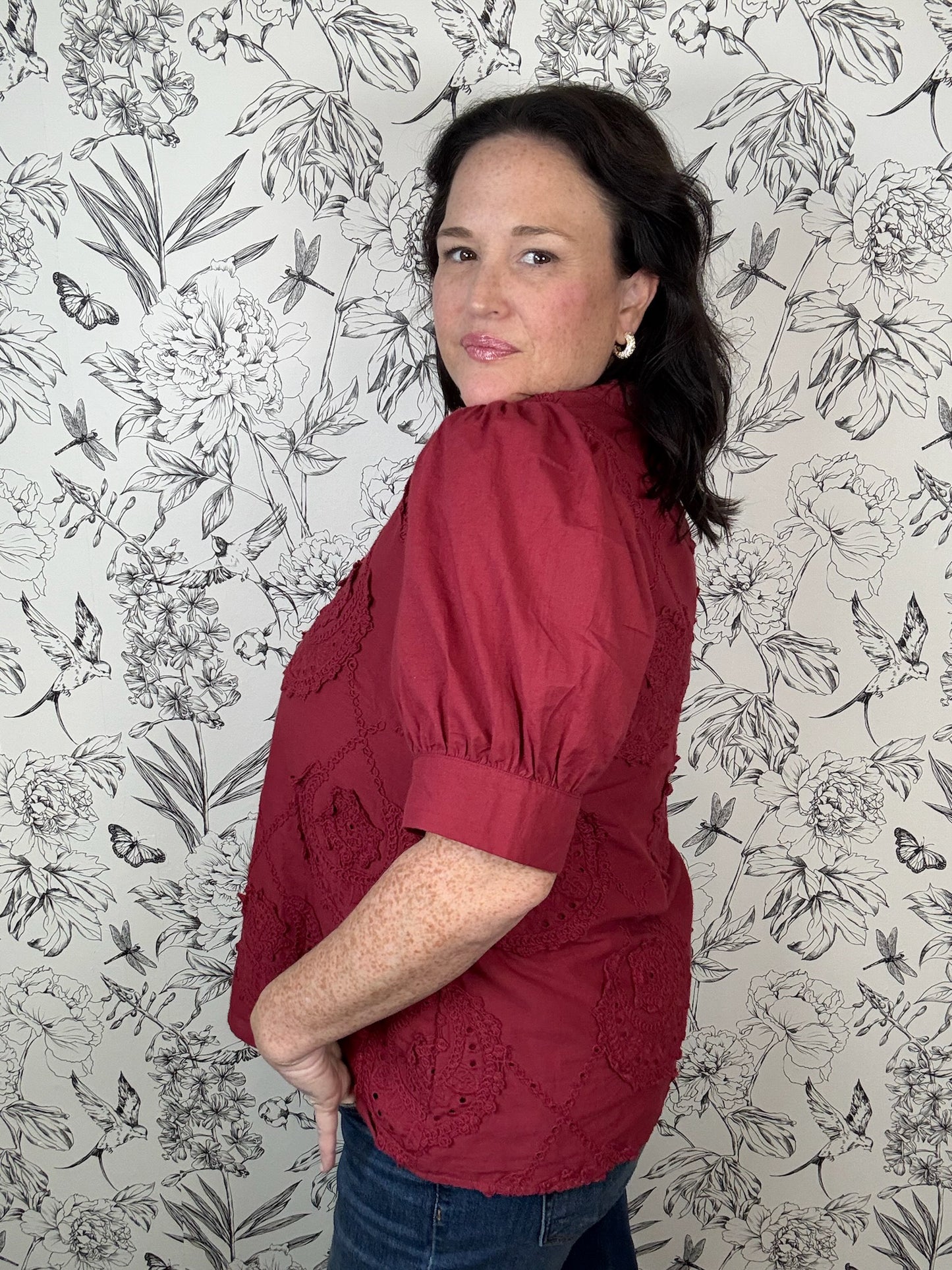 Merlot Meadow Blouse