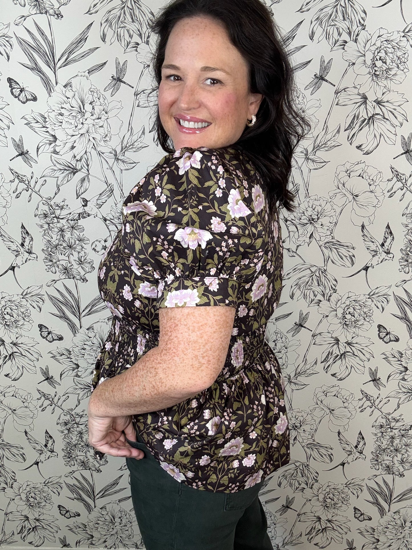 Nightshade Zip Peplum Blouse