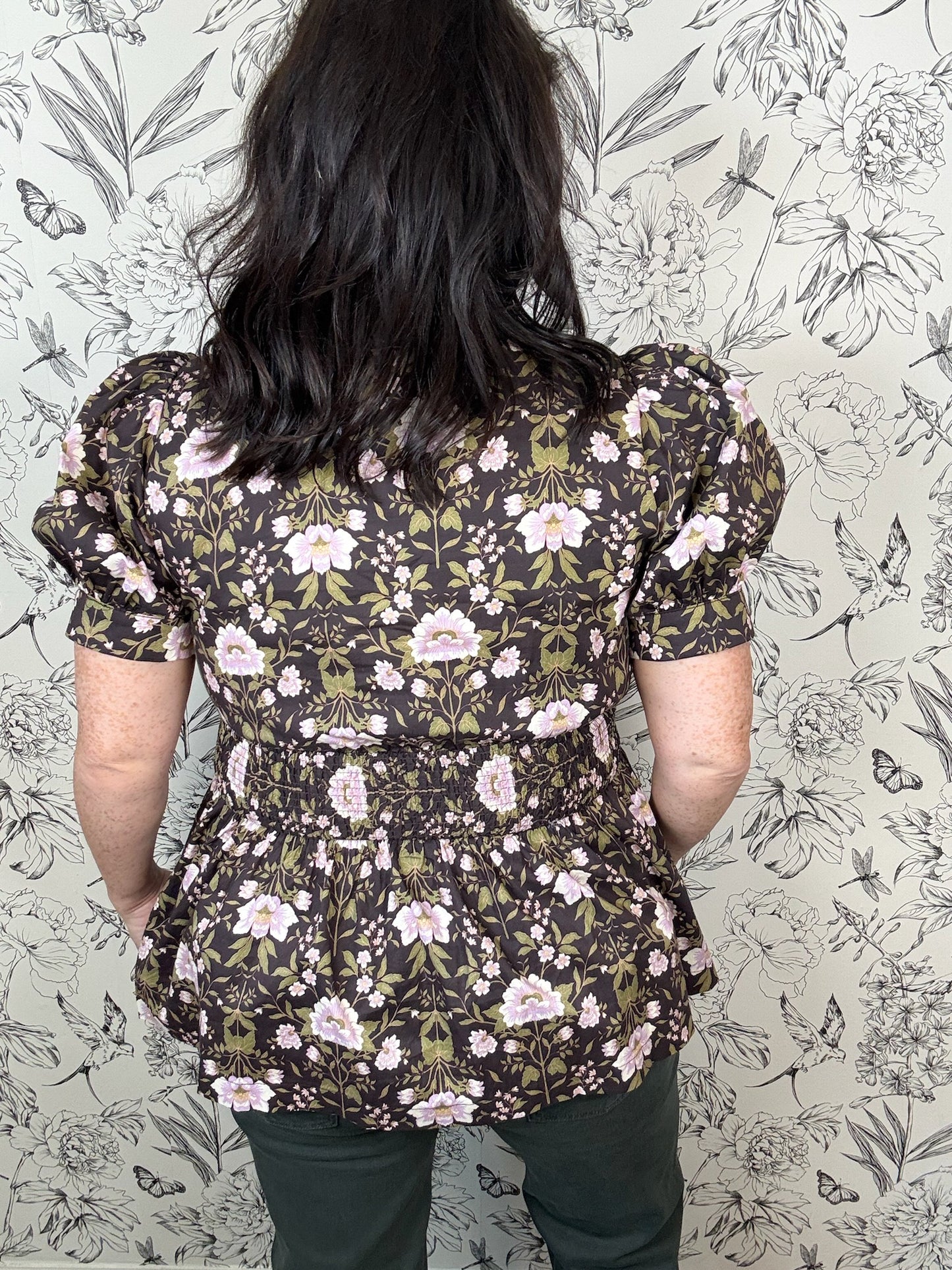 Nightshade Zip Peplum Blouse
