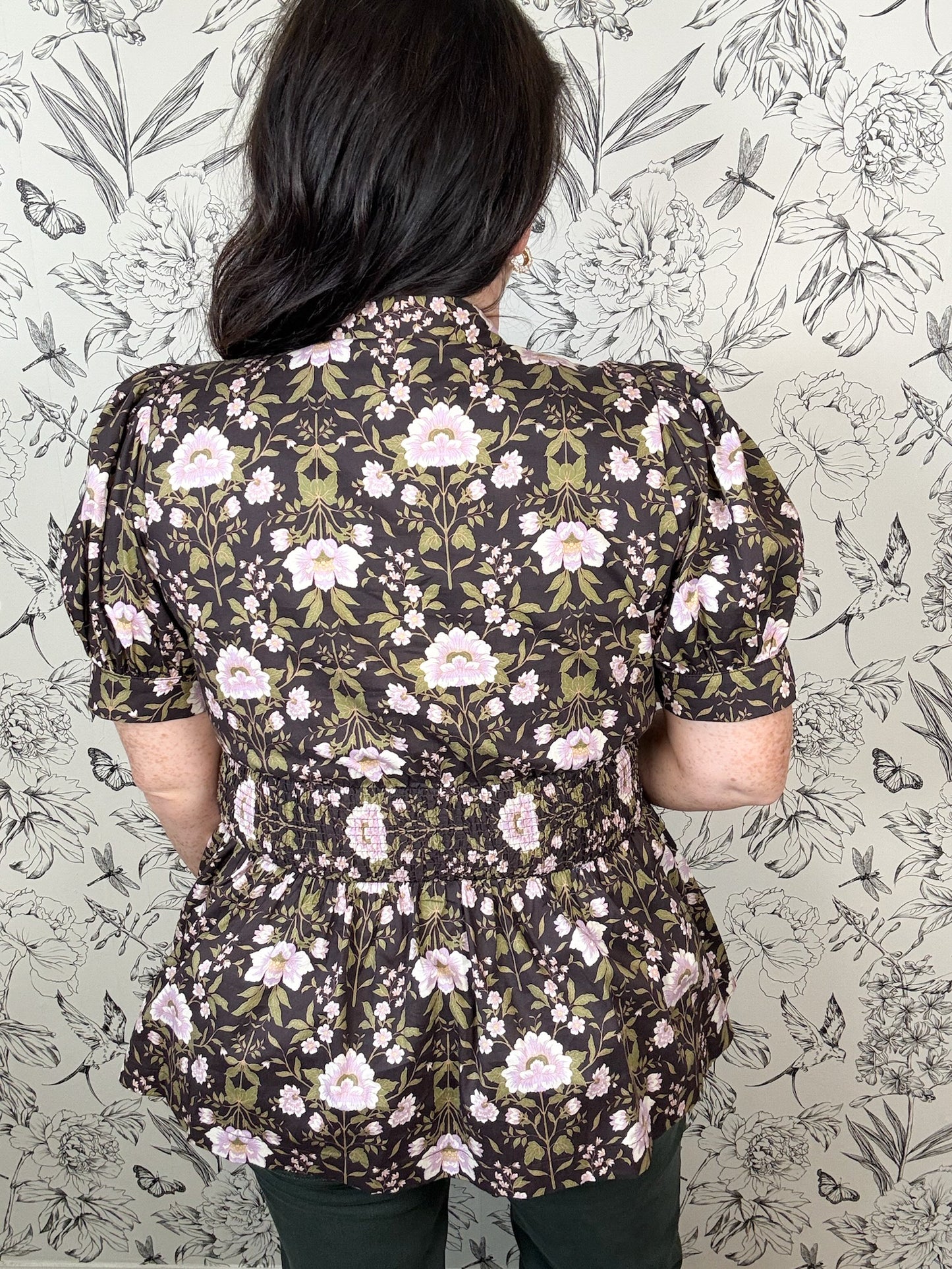 Nightshade Zip Peplum Blouse