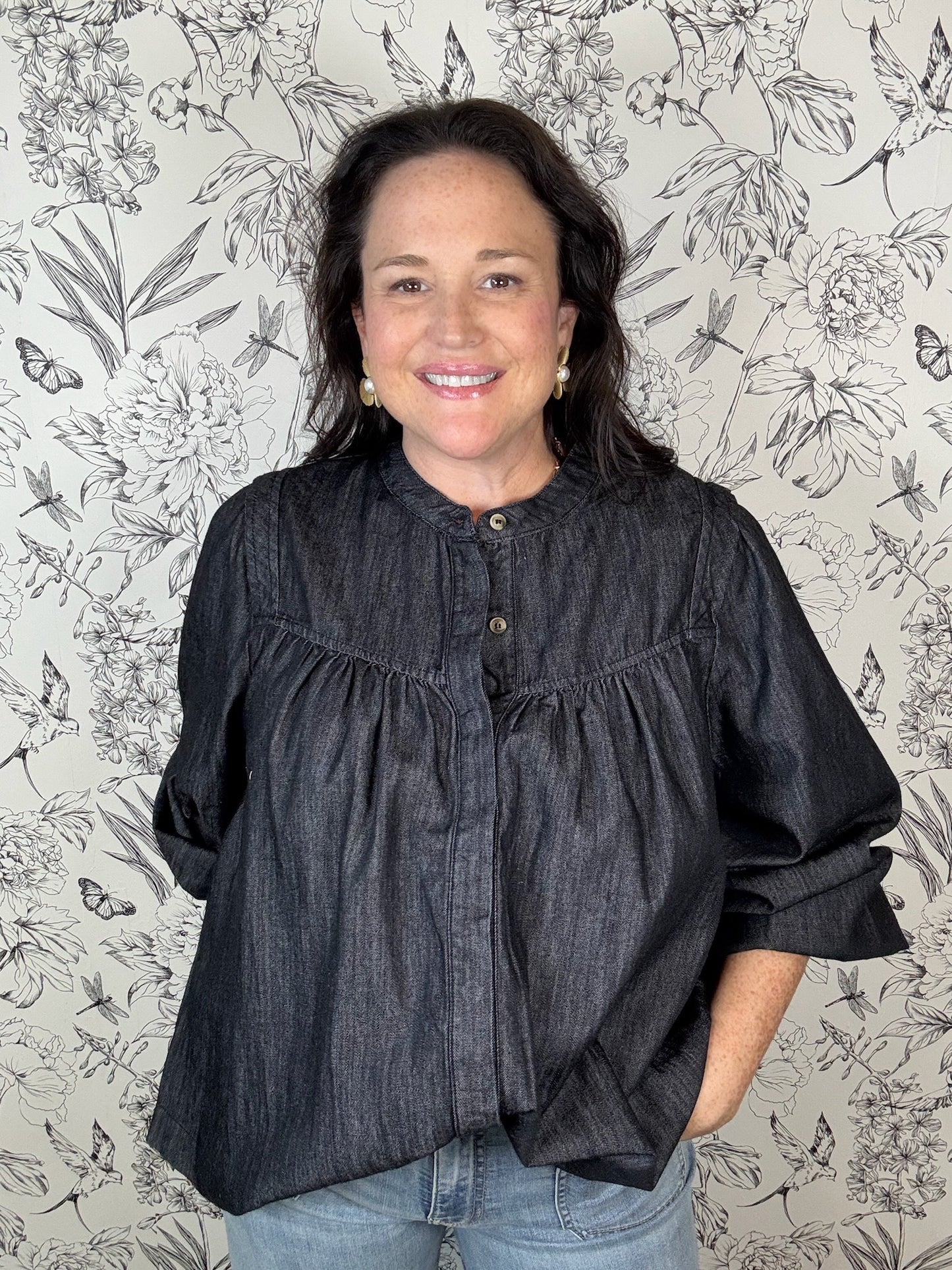 Gypsy Noir Denim Blouse
