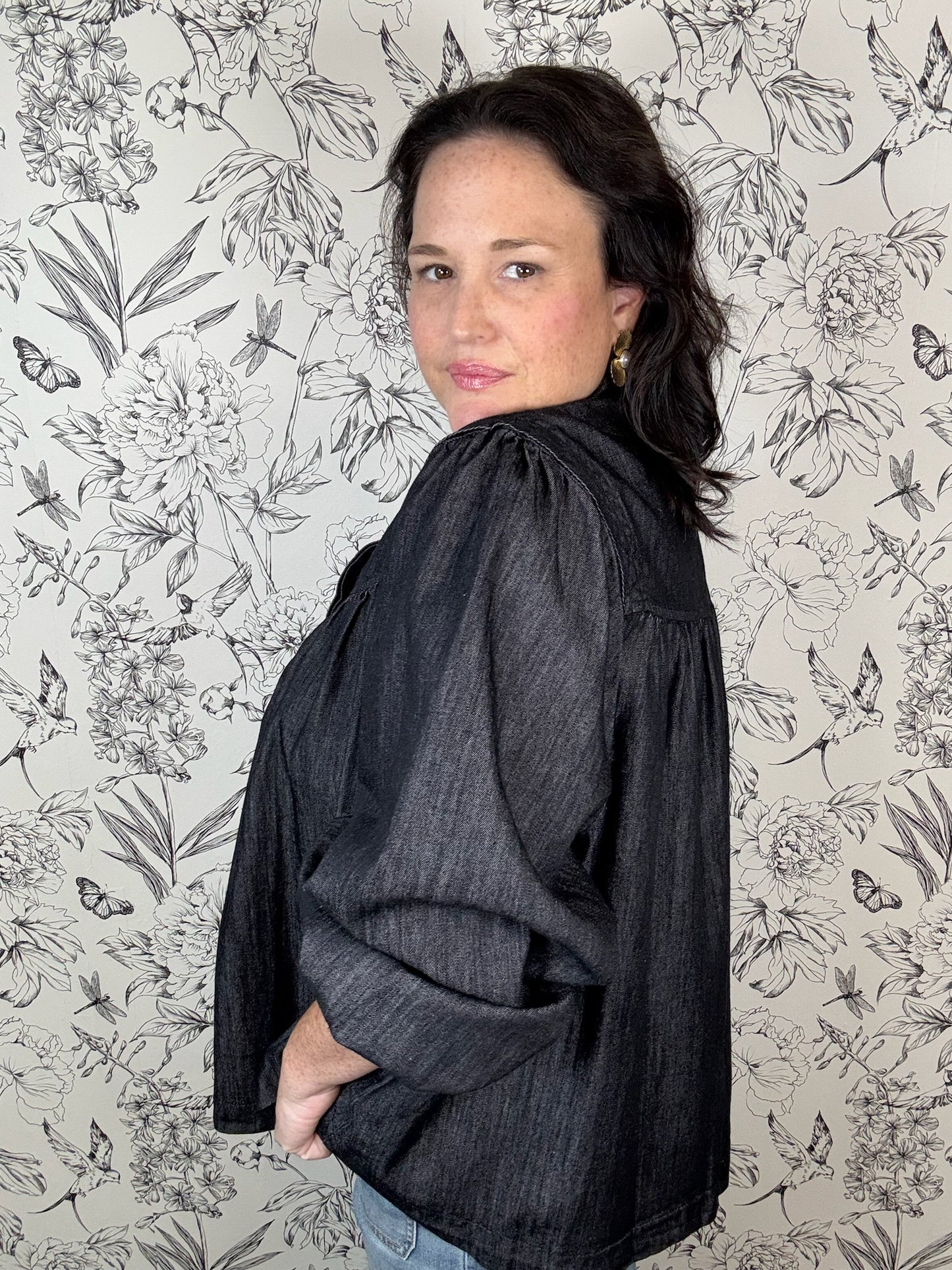 Gypsy Noir Denim Blouse