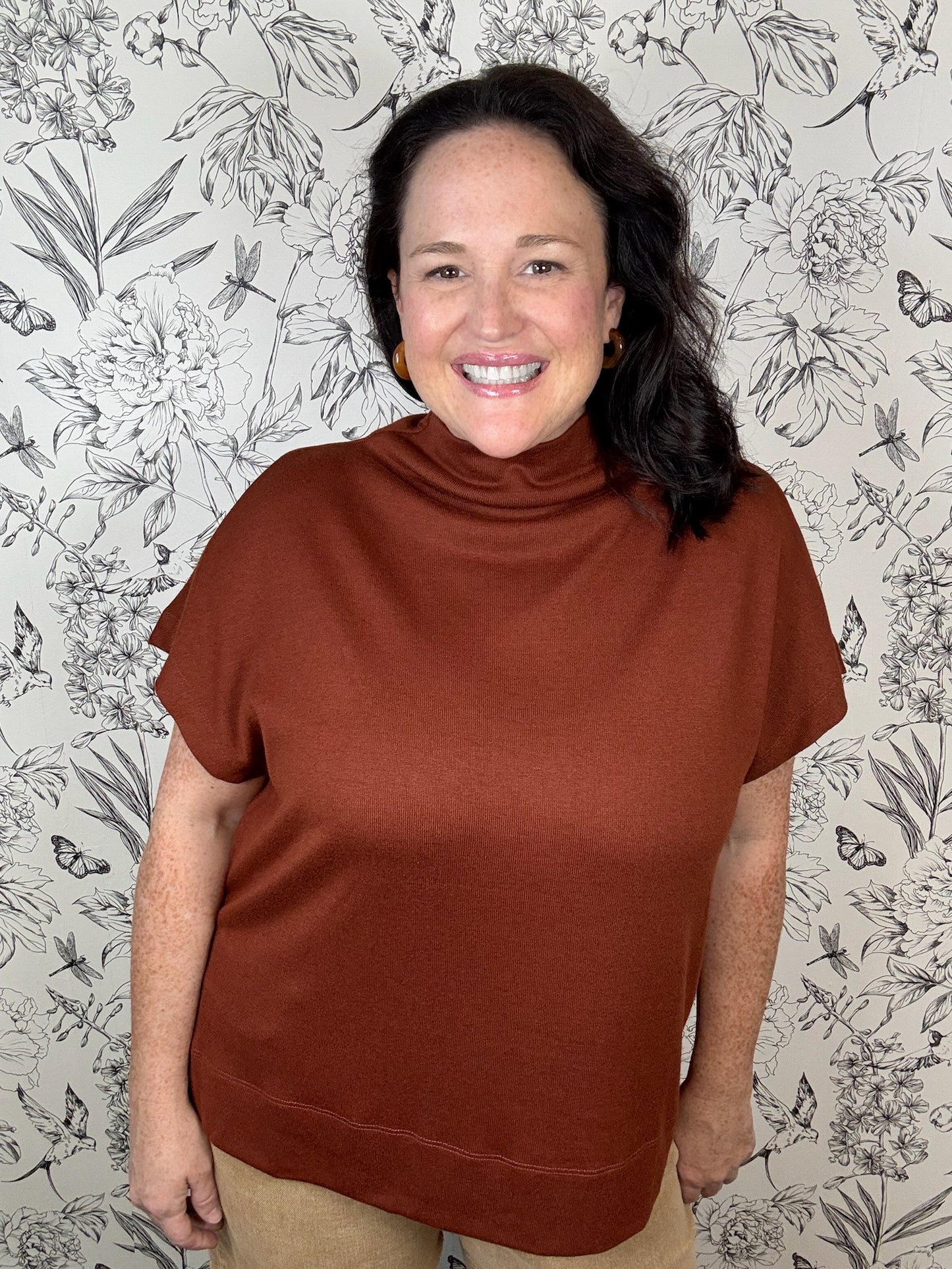 Layer Up Mock in Rust Curvy - Best & Co. Boutique