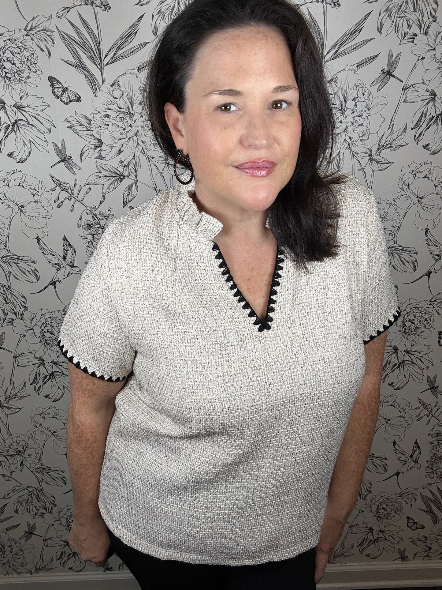 City Chic Tweed Blouse
